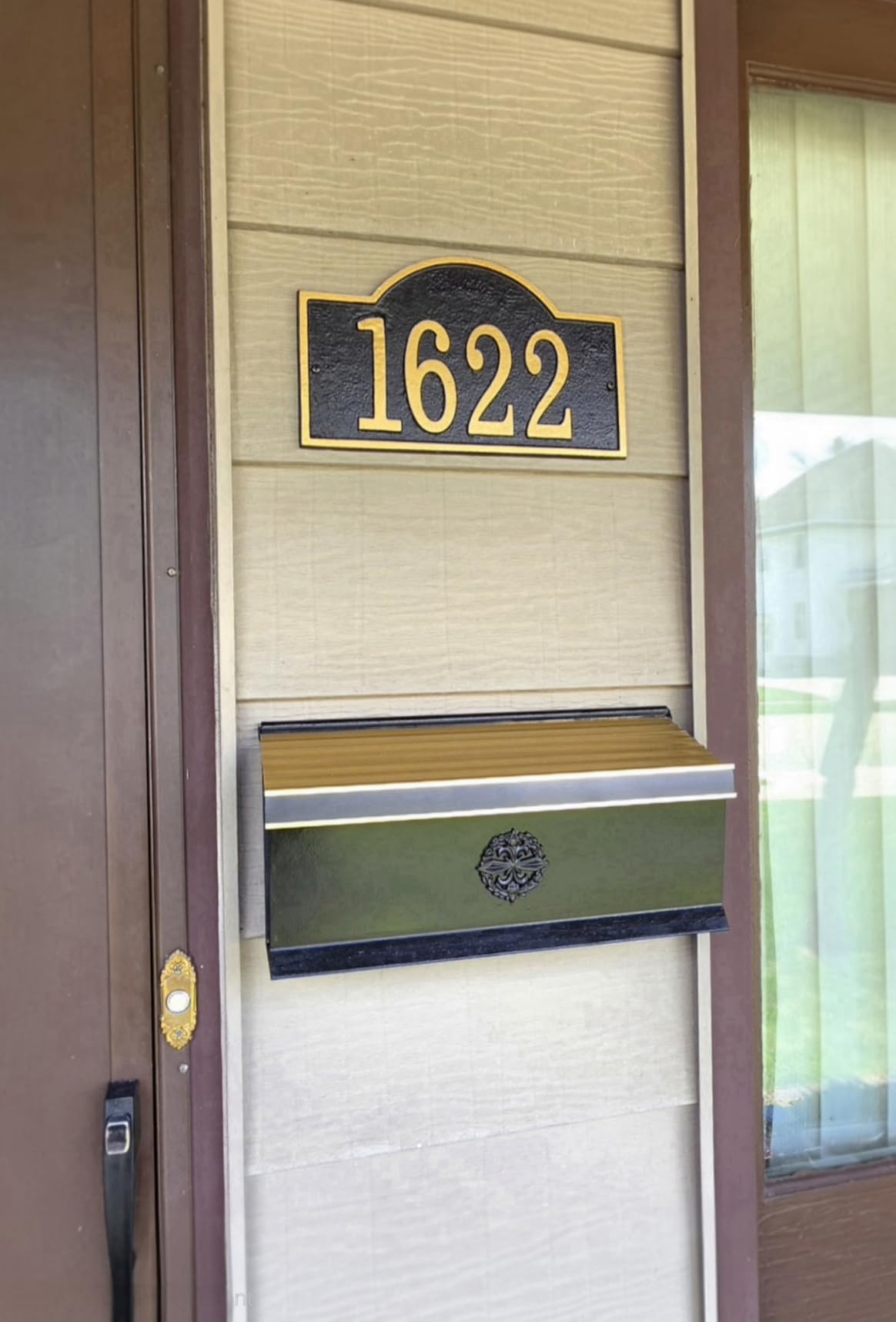Whitehall Personalized Cast Metal Address Plaque - USA Made Custom House Number Sign - Arched Rectangle (12