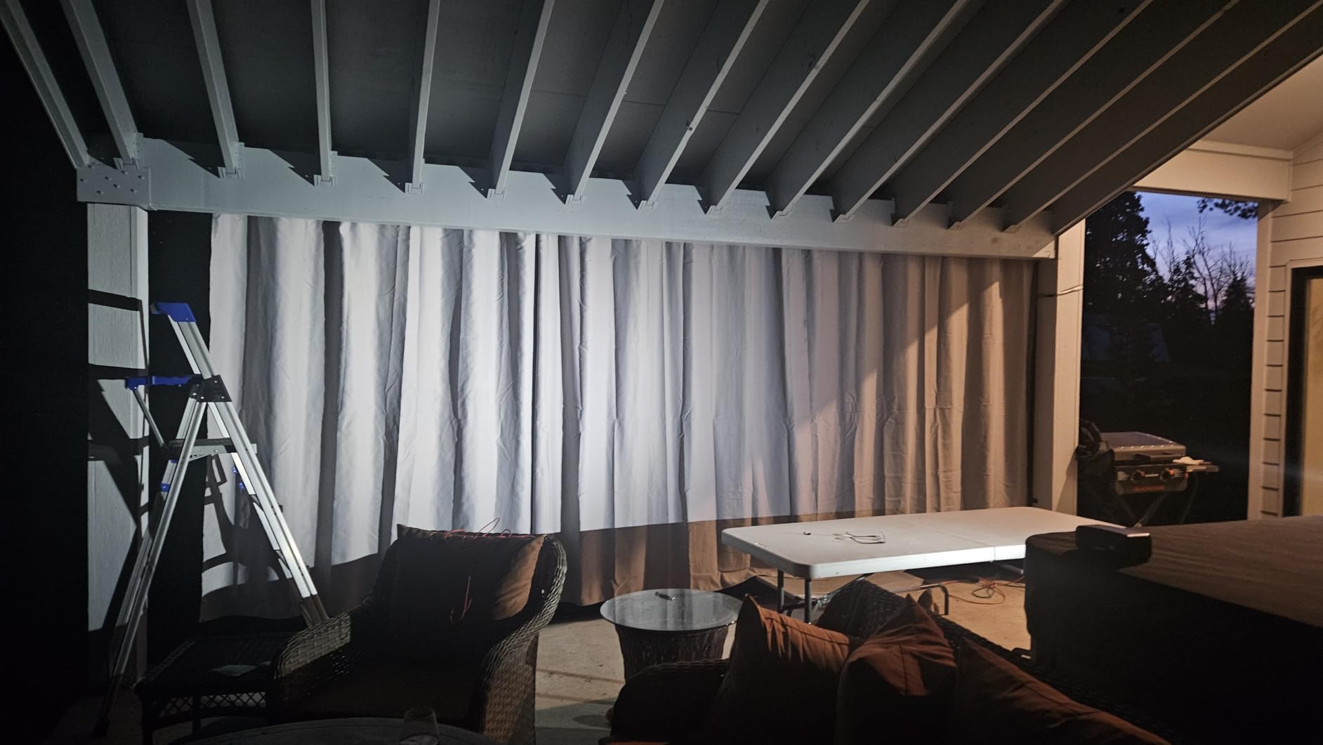RYB HOME Outdoor Curtains for Patio Waterproof Privacy Thermal Insulated | Light Blocking, Blackout, Thick Outside Curtains for Porch, Gazebo, Pergola, W52 x L84, Biscotti Beige, 1 Panel customer photo 1
