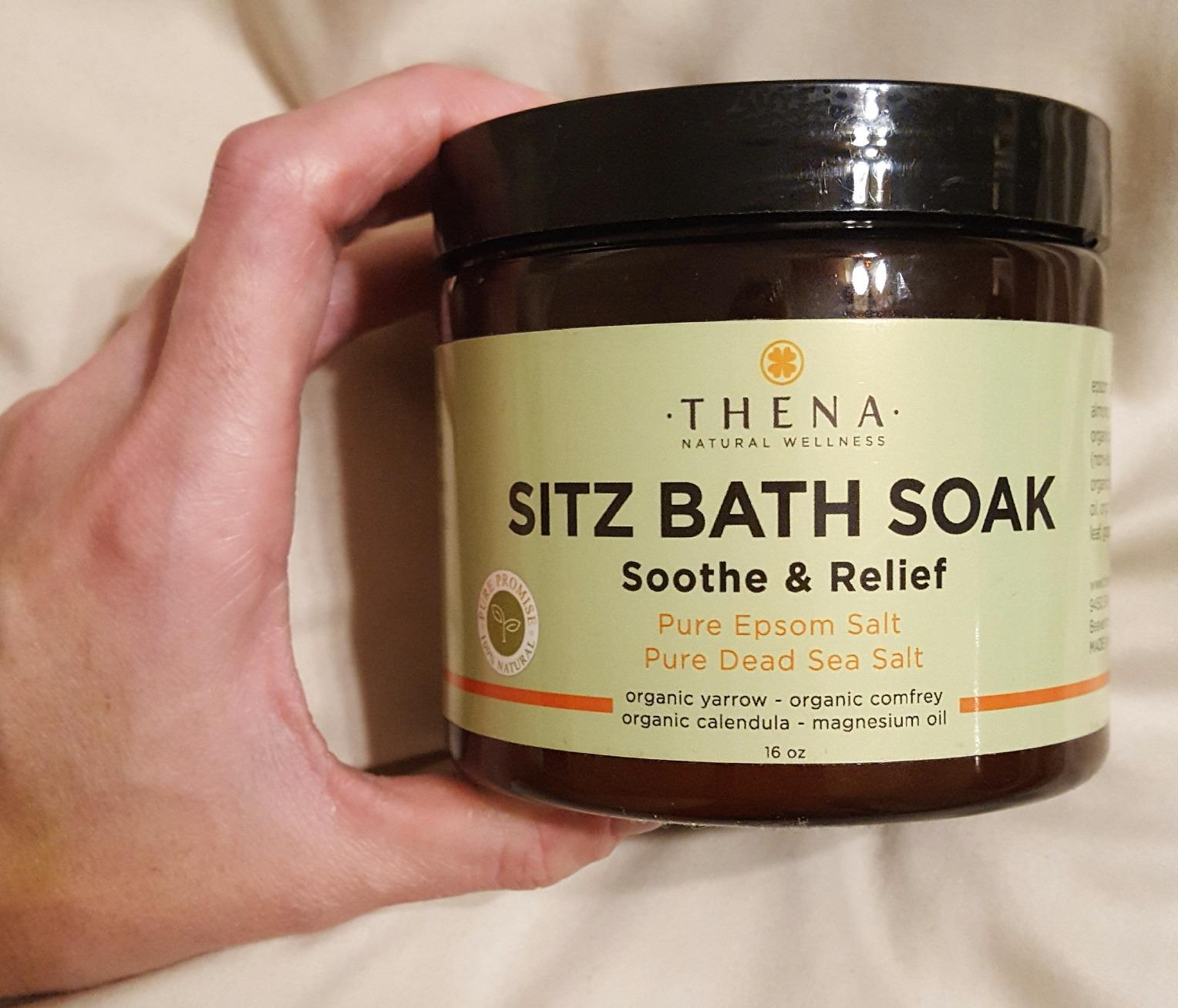 Best Organic Sitz Bath Soak Postpartum Care and Post Partum Essentials, Natural Hemorrhoid Treatment for Women & Moms with Epsom Dead Sea Salt Witch Hazel, Sitz Bath for Toilet, Thena customer photo 2