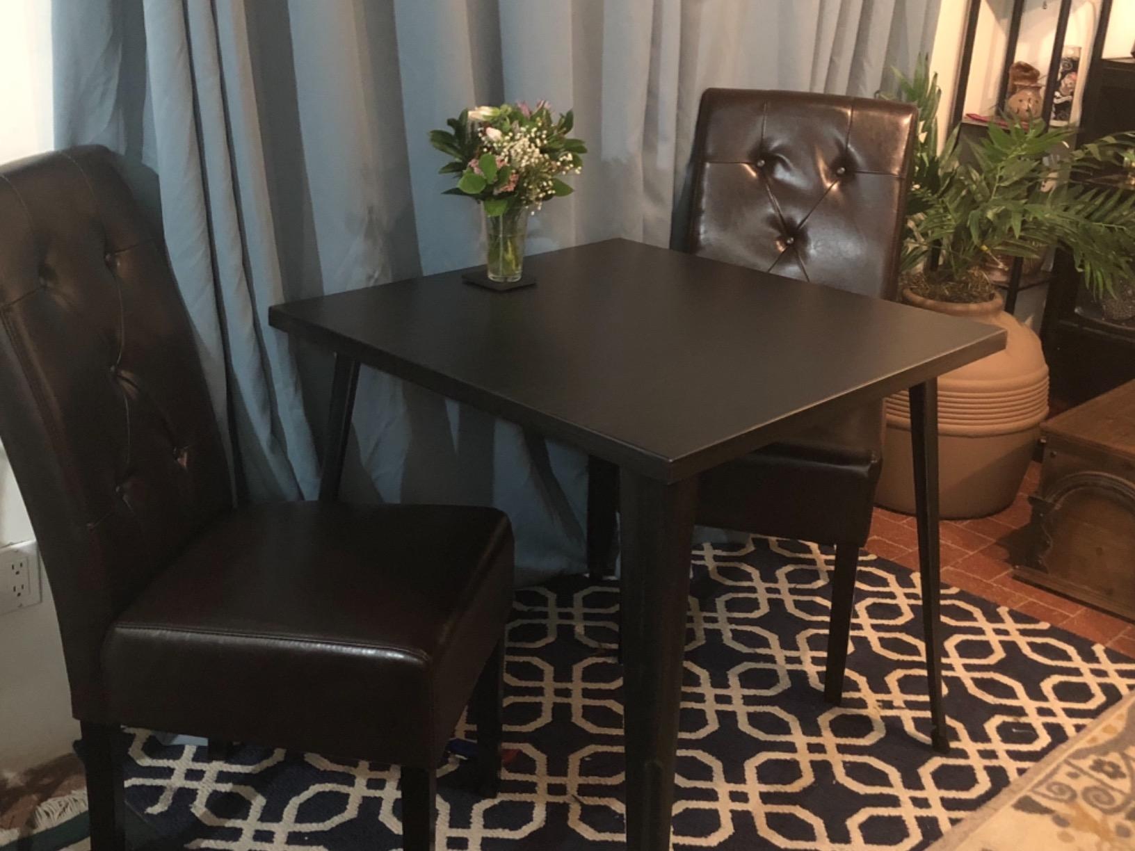 Flash Furniture 31.75 in Metal Indoor/Outdoor Square Table, Black | Commercial Grade, Indoor/Outdoor Use customer photo 1