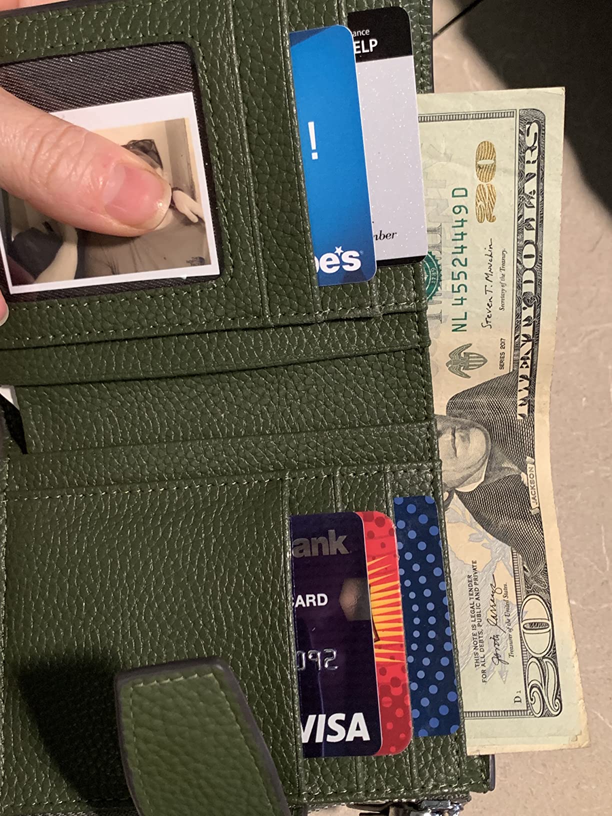 Women's RFID Blocking Leather Small Compact Bi-fold Zipper Pocket Wallet Card Case Purse with ID Window customer photo 1
