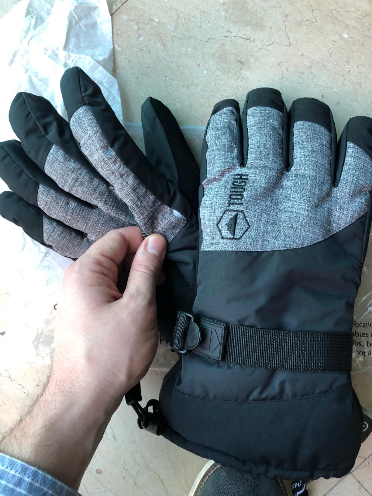 Tough Outdoors Ski Gloves Men Women - Black Snow Ski Gloves Women Men - Adult Ladies Men's Insulated Waterproof Winter Glove customer photo 2