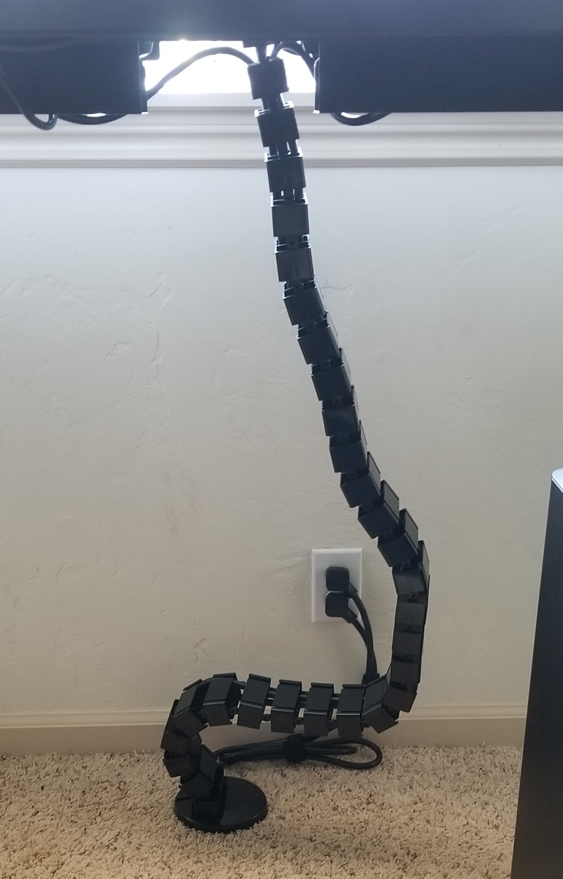 VIVO Under Desk Vertebrae Cable Management Kit, Adjustable Quad Entry Flexible Cord Organizer for Home Office, Black, DESK-AC01C customer photo 2