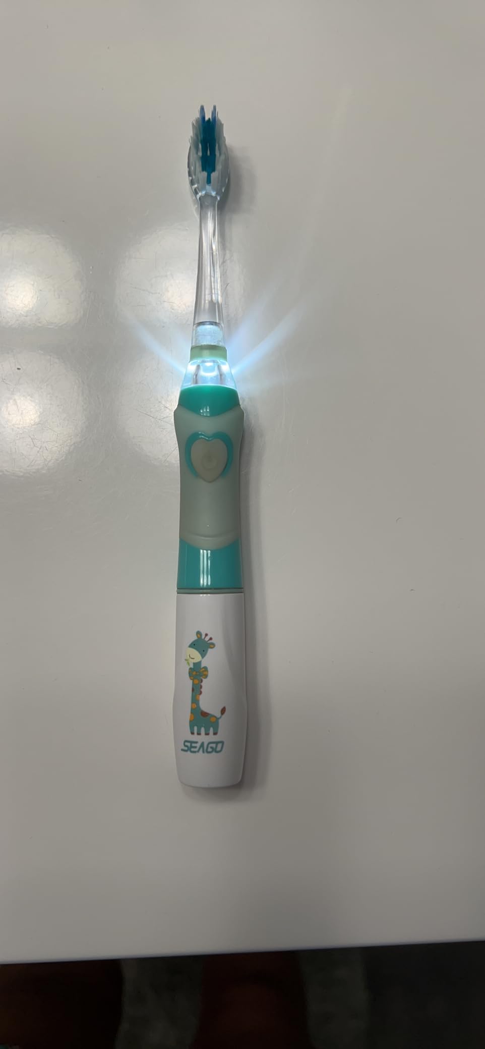 SEAGO Kids Electric Toothbrush, Timer, LED Light, AAA-Powered, 4 Heads customer photo 2
