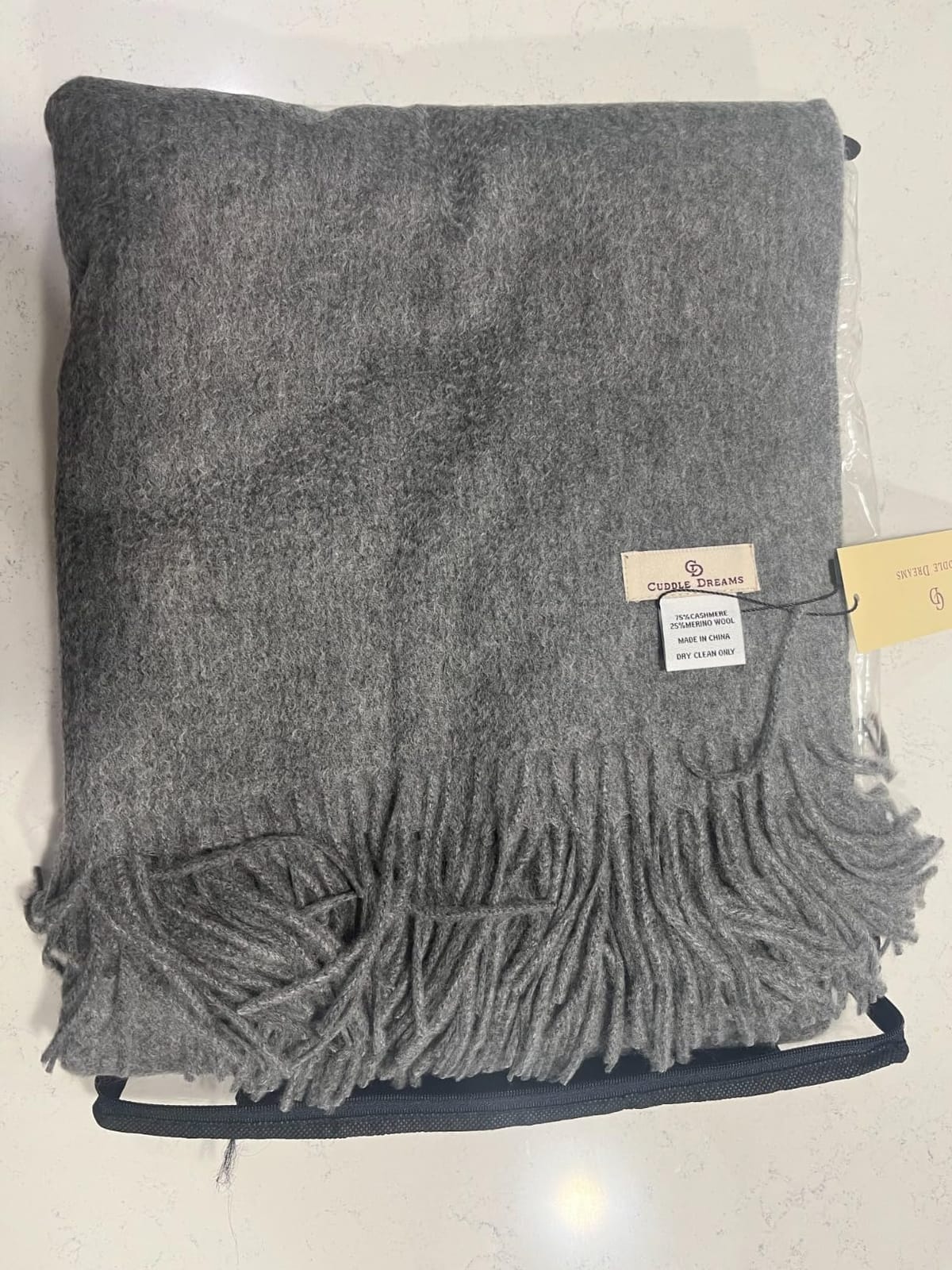 CUDDLE DREAMS Premium Cashmere Throw Blanket with Fringe (Ivory) | Rare Cashmere Blend, Luxurious Softness, Lightweight Warmth, Classic Fringed Accent, Perfect for Gifting customer photo 1