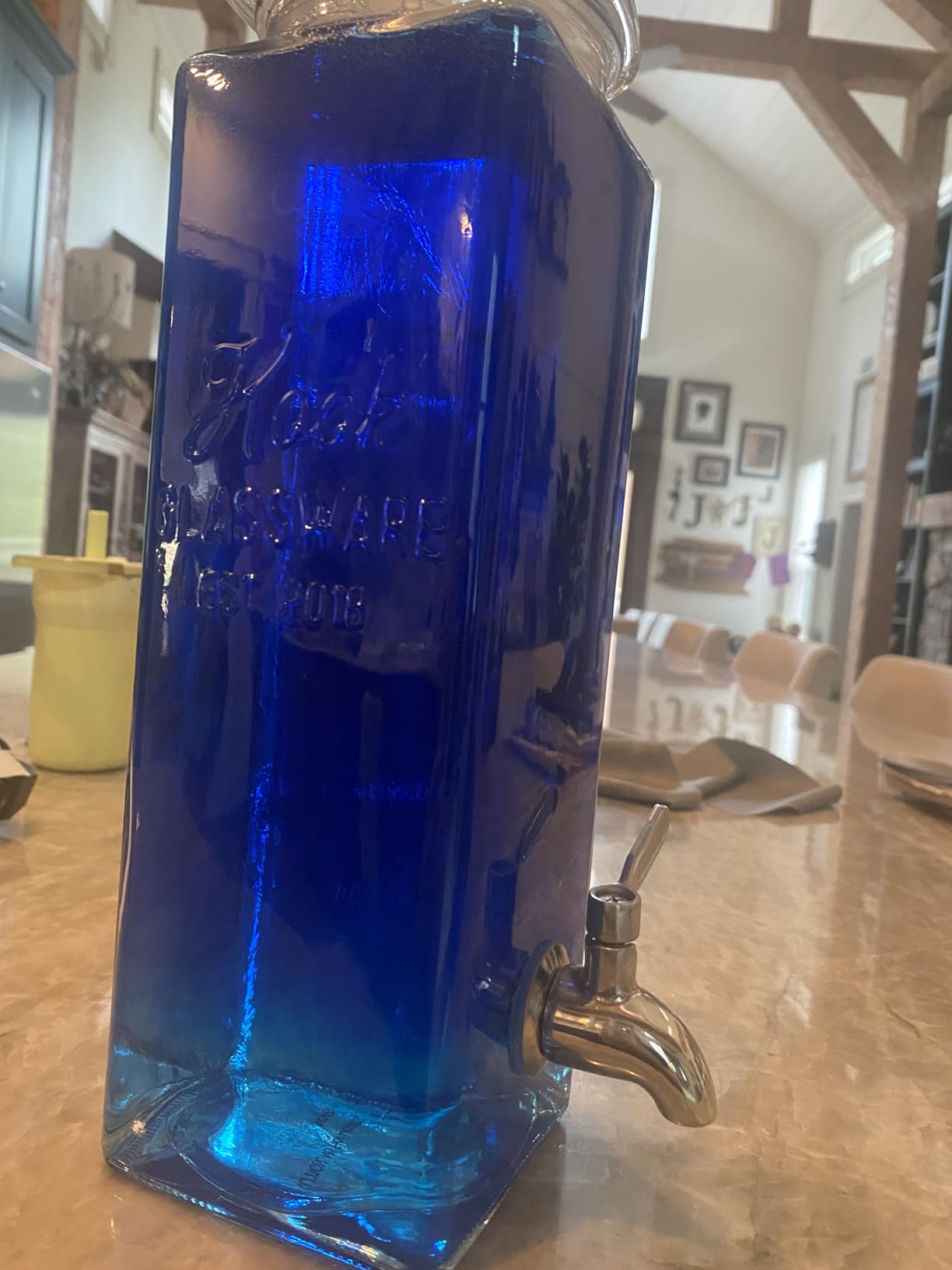 Kook Drink Dispenser, 80 oz, Water Dispenser Countertop, Glass Drink Dispenser, Beverage dispenser, with Leak-Proof Spigot, Clear Rectangular Jar, Storage for Party, Fridge, for Water, Iced Tea customer photo 2