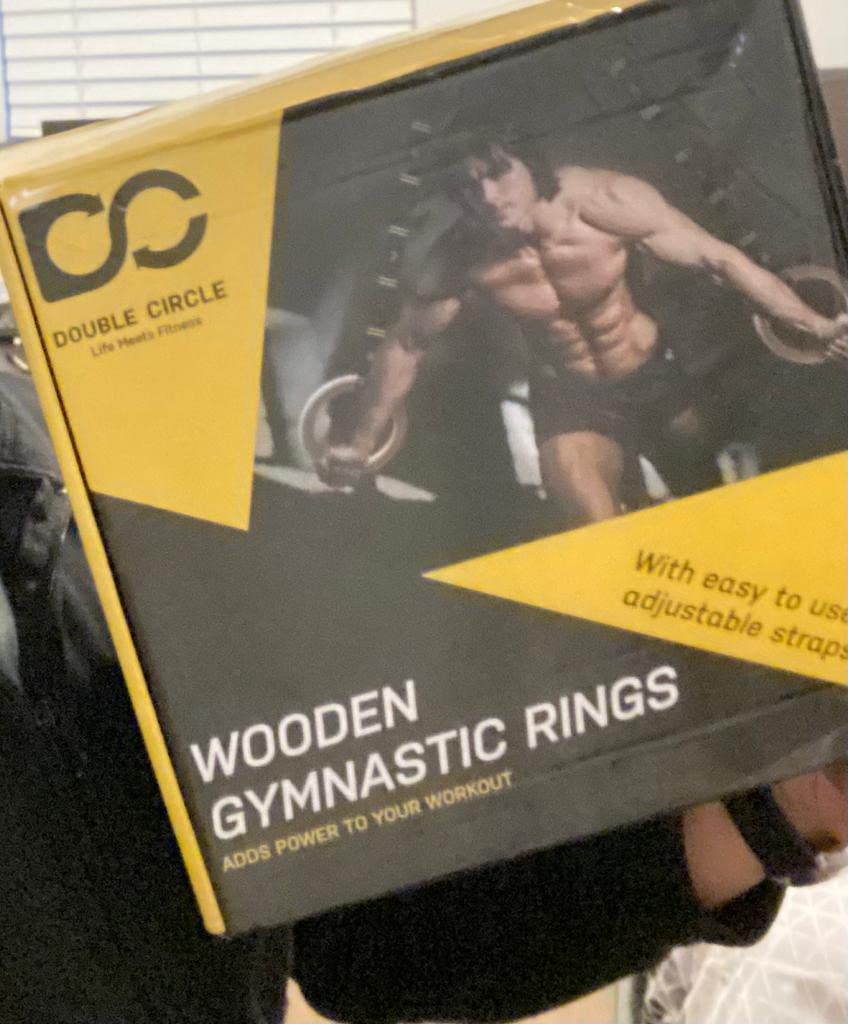 Wood Gymnastics Rings with Quick Adjust Numbered Straps and Exercise Videos Guide - Full Body Workout Rings, Calisthenics, Home Gym customer photo 2