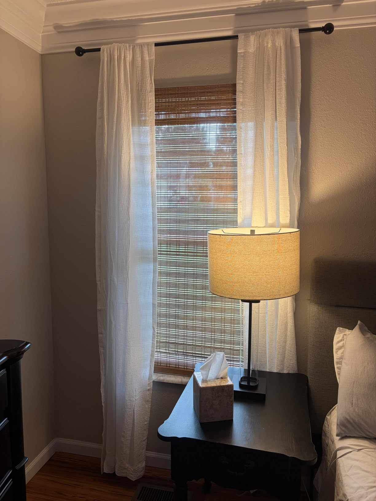 ARLO BLINDS Bamboo Roman Shades w/Valance 34