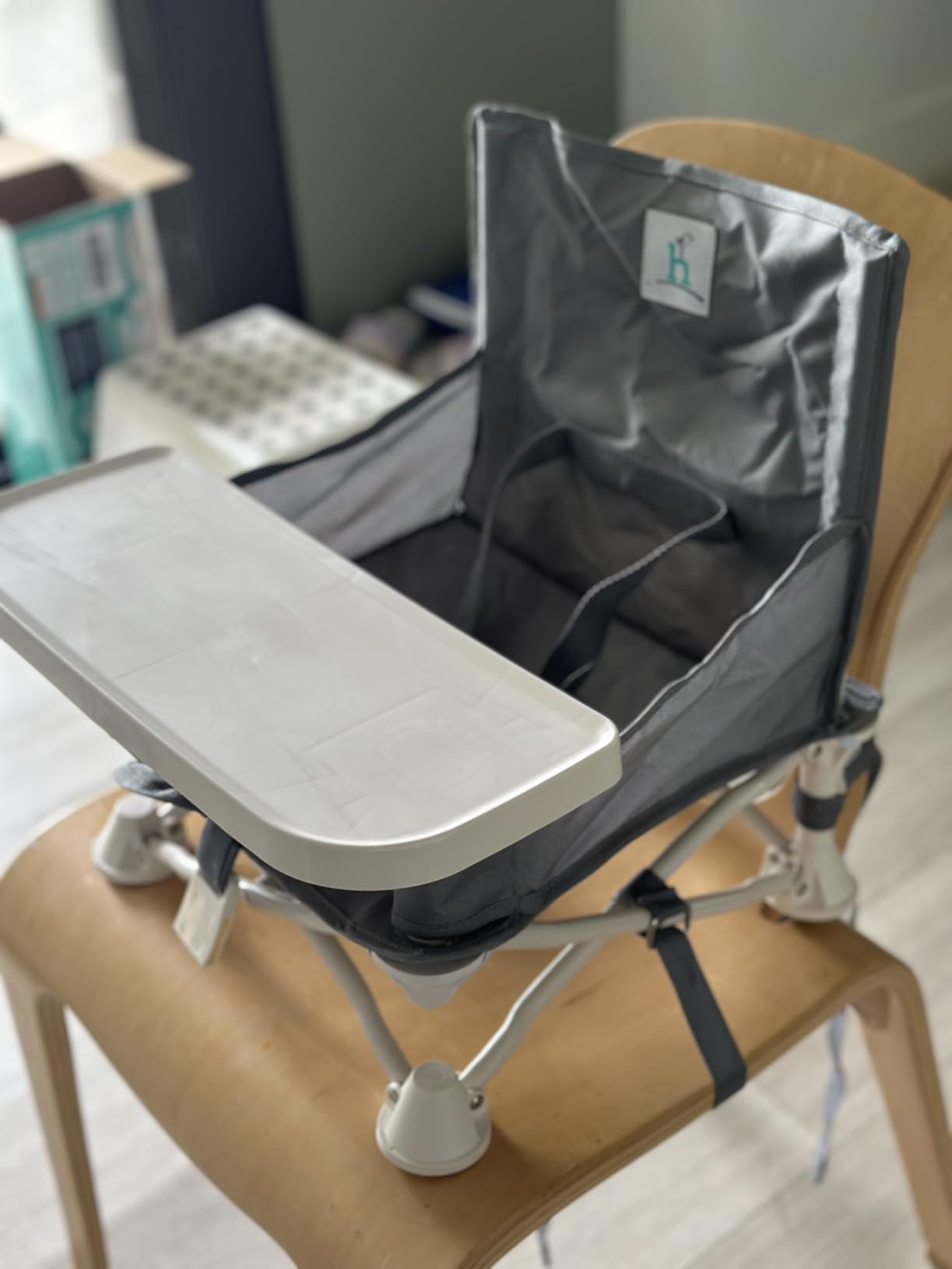 OmniBoost Booster Seat with Tray, Travel High Chair, Baby Chair, Teal customer photo 2