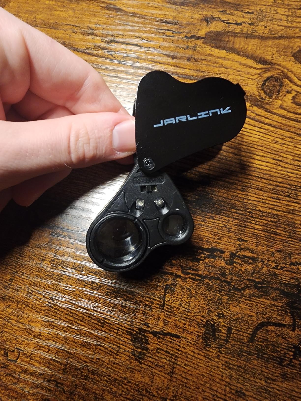 JARLINK 30X 60X Illuminated Jewelers Loupe Magnifier | Foldable Magnifier Equipped with Bright LED Light, Ideal for Inspecting Gems, Jewelry, Coins and Stamps customer photo 1