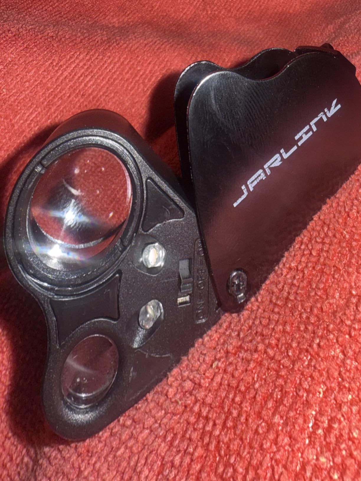 JARLINK 30X 60X Illuminated Jewelers Loupe Magnifier | Foldable Magnifier Equipped with Bright LED Light, Ideal for Inspecting Gems, Jewelry, Coins and Stamps customer photo 2