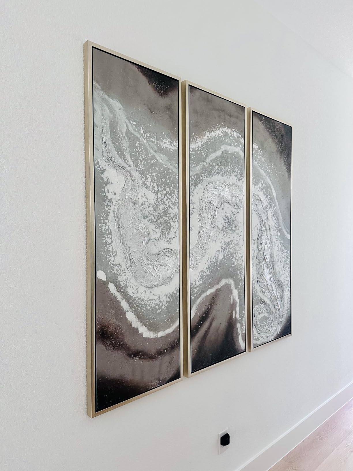 Empire Art Direct Gold Wall Art Textured Hand Painted Canvas by Martin Edwards, Triptych, 48