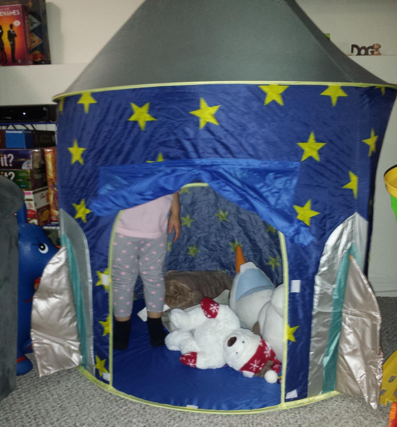 USA Toyz Happy Hut Teepee Tent for Kids - Indoor Pop Up Teepee Kids Playhouse Tents for Boys, Girls, Toddlers with Portable Storage Bag (Blue) customer photo 2