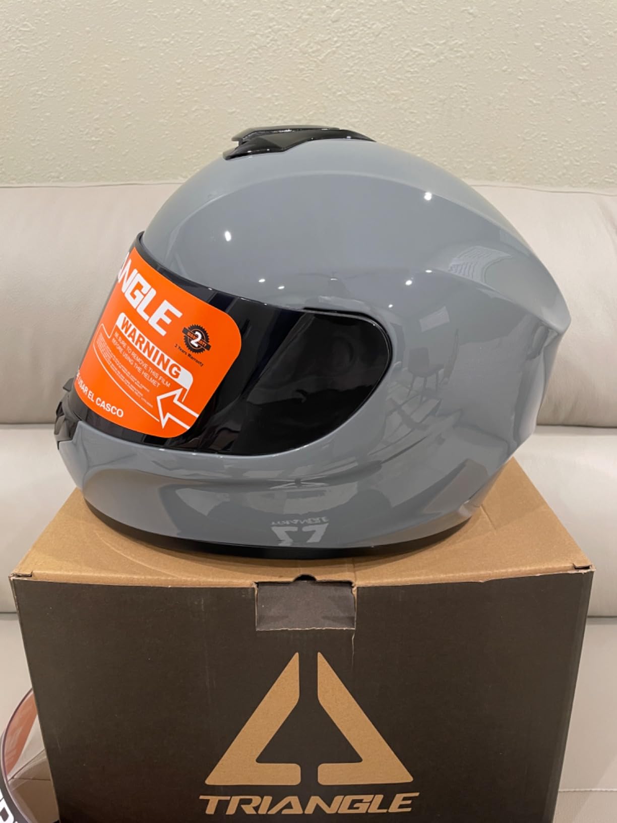 TRIANGLE Full Face Motorcycle Helmet DOT Approved Men Women, Street Bike | Includes clear and tinted visors plus storage bag, features washable comfort lining and 4-vent system for street bike racing customer photo 1