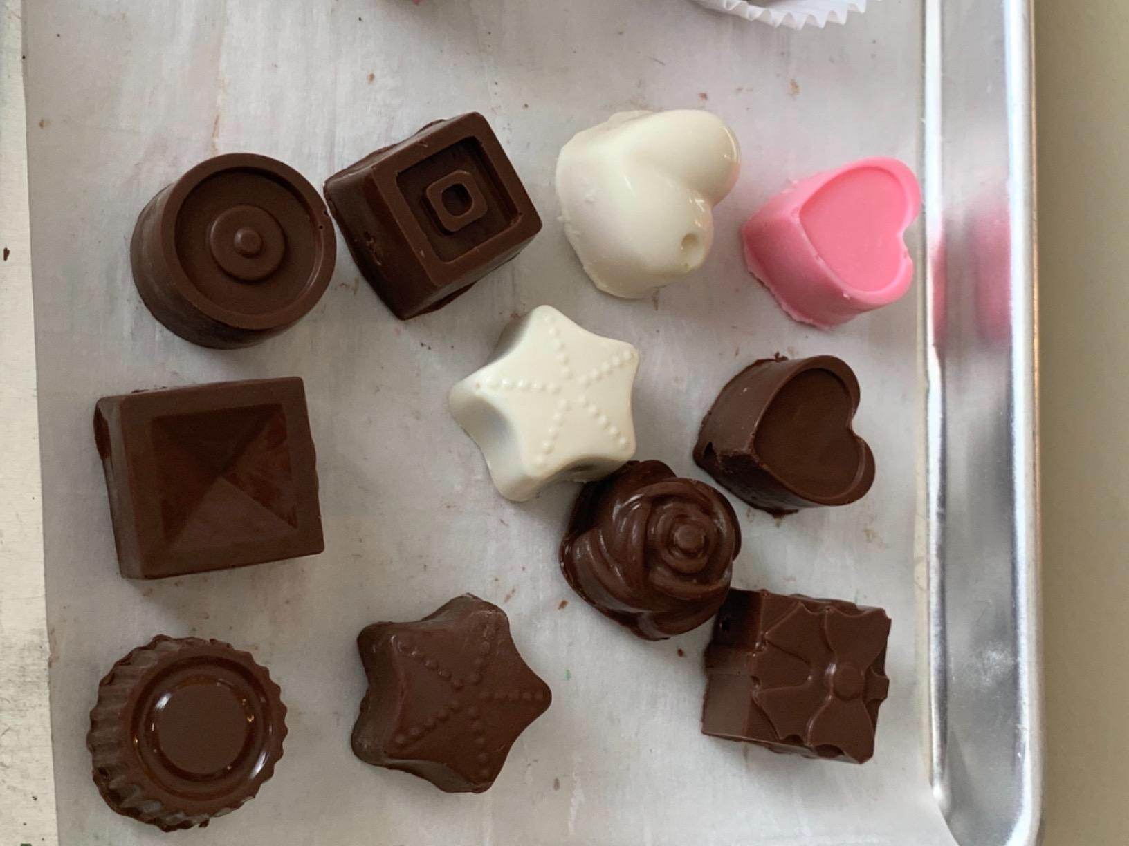 JOERSH Silicone Chocolate Mold Set, 5Pcs, 93-Cavity | Non Stick, For Candy, Fat Bombs Snacks, Truffles, Candle, Soap, Wax Melts, Square Round Heart Star Flower Shaped customer photo 1