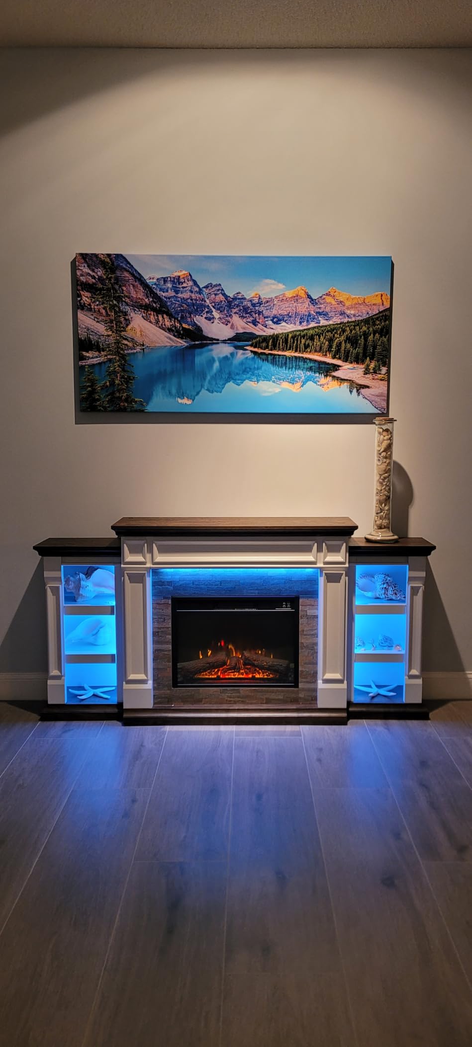 Wall Art Lake Mountain Landscape Picture Print Canvas Wall Art Modern Giclee Artwork Home Decor Stretched and Framed Ready to Hang, 2cm Thick Frame, Waterproof Artwork customer photo 2