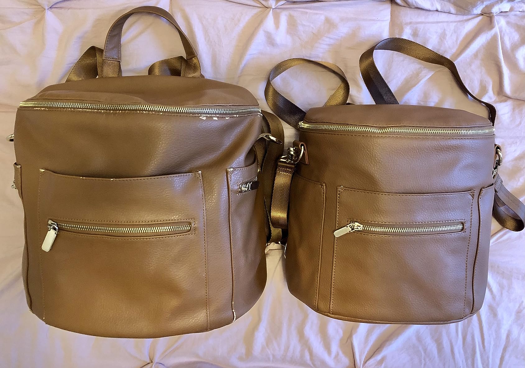 miss fong Small Diaper Bag Mini Diaper Bag, Leather Diaper Bag Backpack Mini Backpack with 14 Pockets Insulated Pockets & Shoulder Strap customer photo 1