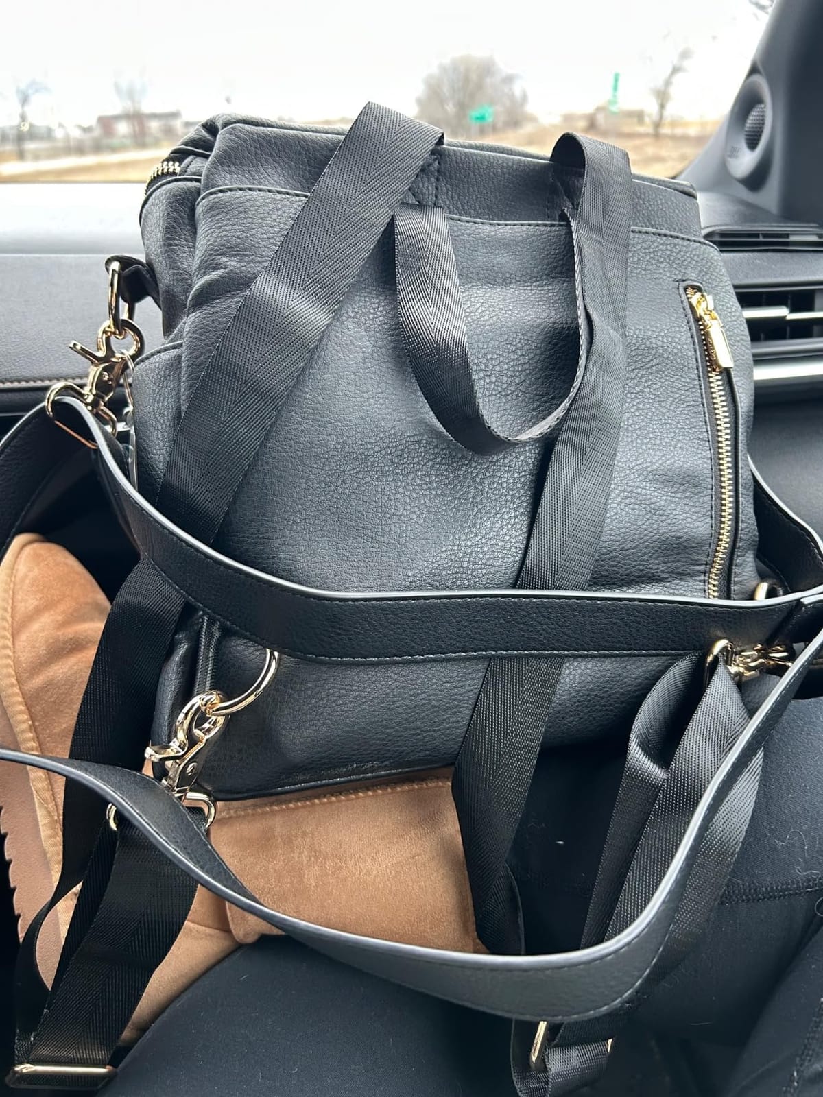 miss fong Small Diaper Bag Mini Diaper Bag, Leather Diaper Bag Backpack Mini Backpack with 14 Pockets Insulated Pockets & Shoulder Strap customer photo 2