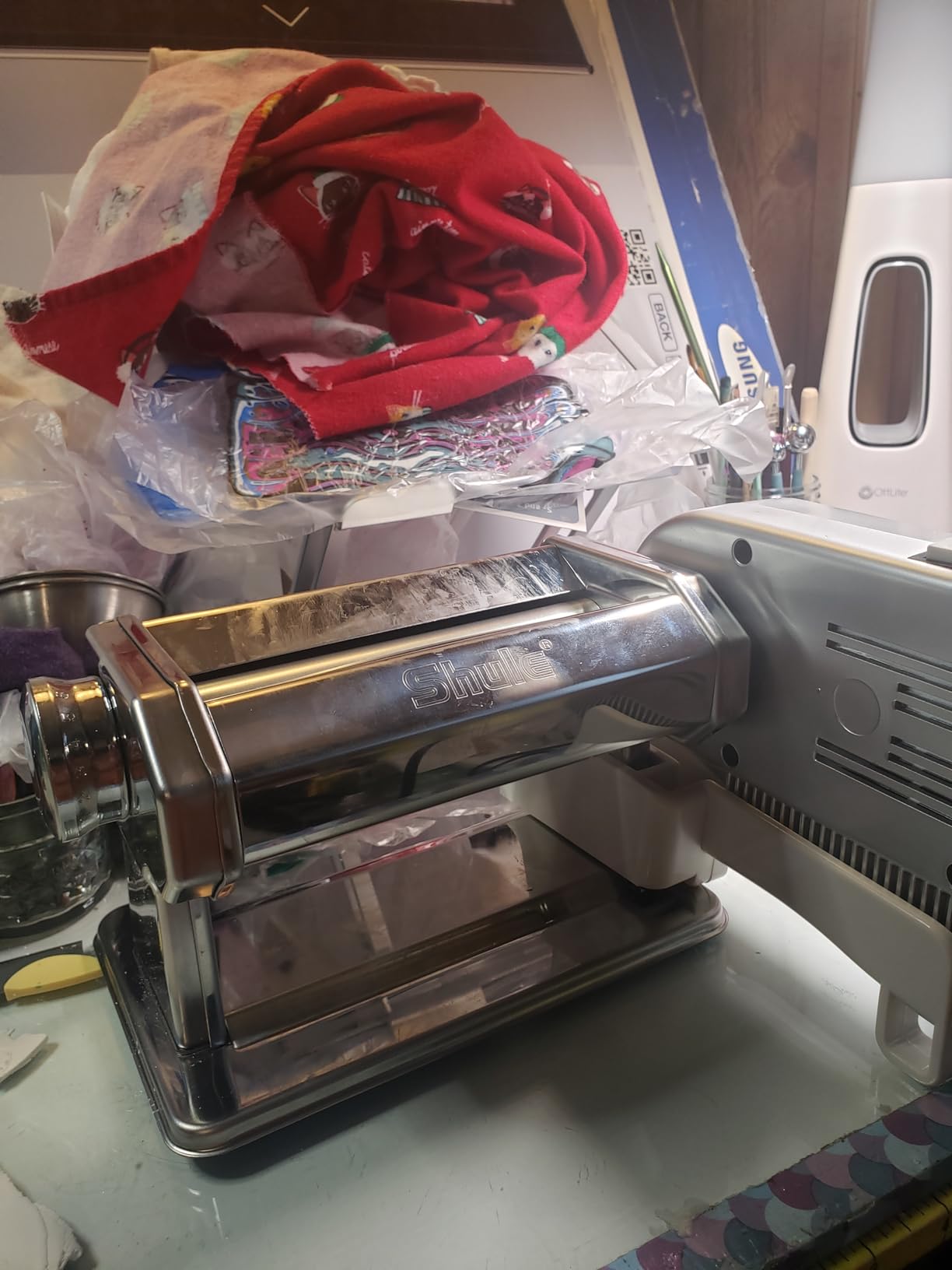 Shule Electric Pasta Maker with Motor, Hand Crank and Ravioli Roller | Two Operating Modes, Seven Dough Settings, Noodle Cutting and Filled-Pasta Preparation customer photo 2