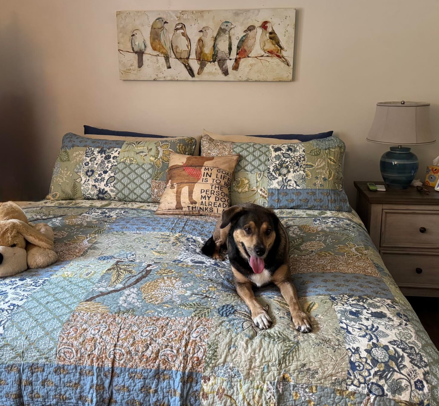 NEWLAKE Quilt Set Queen Size, 100% Cotton Patchwork Green Bohemian Quilt Sets, Reversible Bedspread Lightweight and Breathable for All Seasons, Soft Quilted Bedspread with 2 Pillow Shams customer photo 2