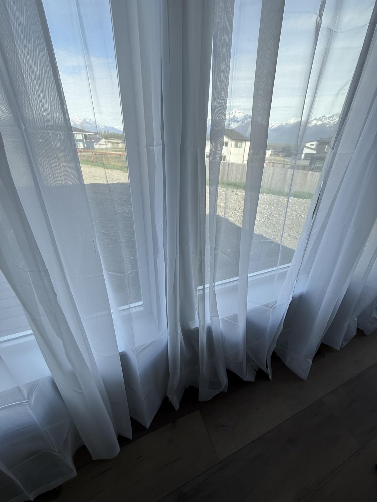 MIULEE 2 Panels Solid Color White Sheer Window Curtains Elegant Window Voile Panels/Drapes/Treatment for Bedroom Living Room (54 X 84 Inches White) customer photo 2