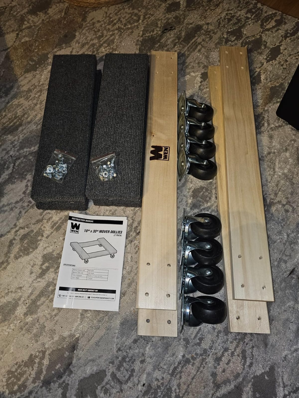 WEN 1320 lbs. Capacity 18 in. x 30 in. Hardwood Furniture Moving Dolly, Two Pack customer photo 2
