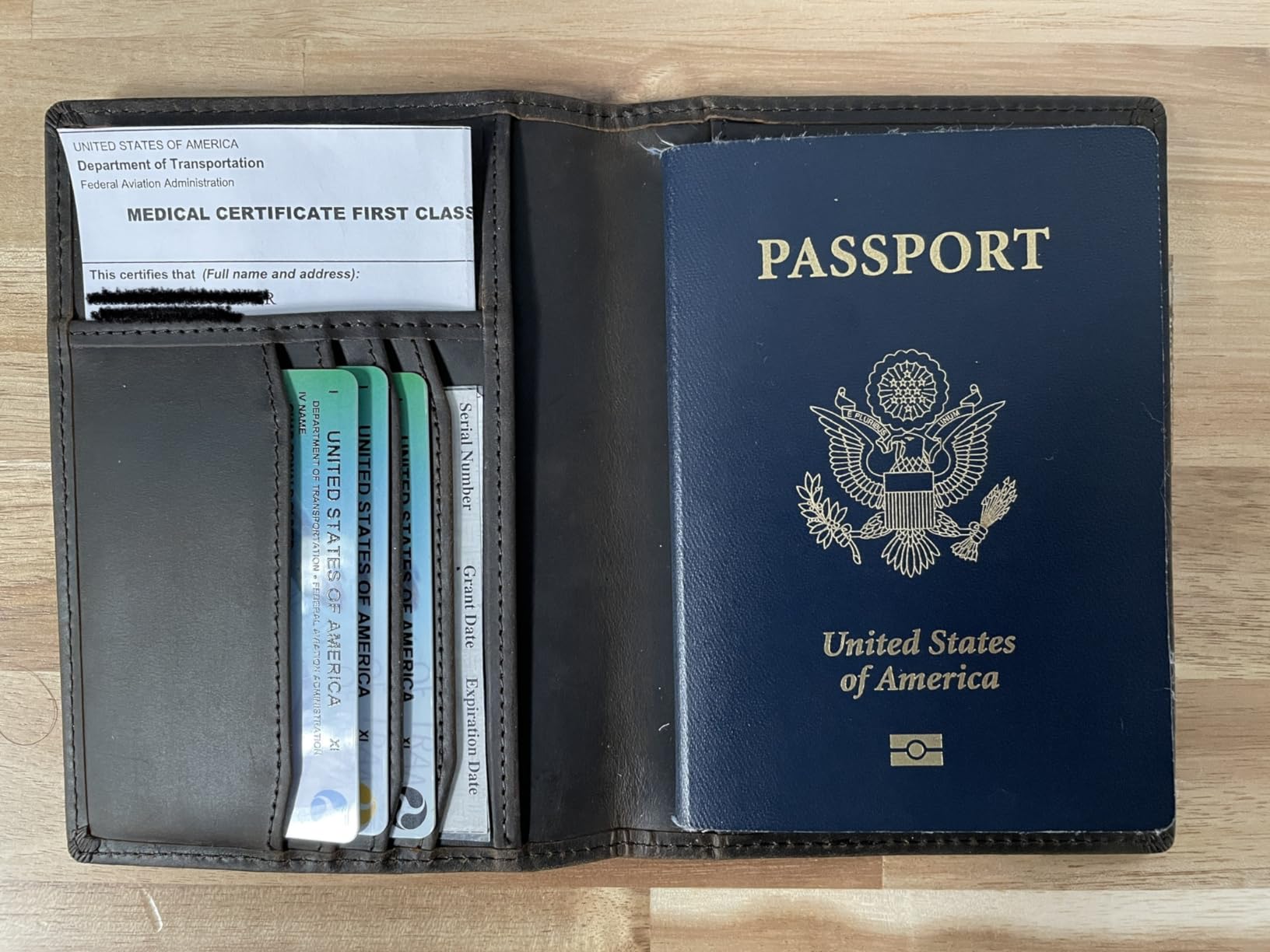 Polare Slim RFID Blocking Leather Passport Holder Travel Bifold Wallet For Men customer photo 1