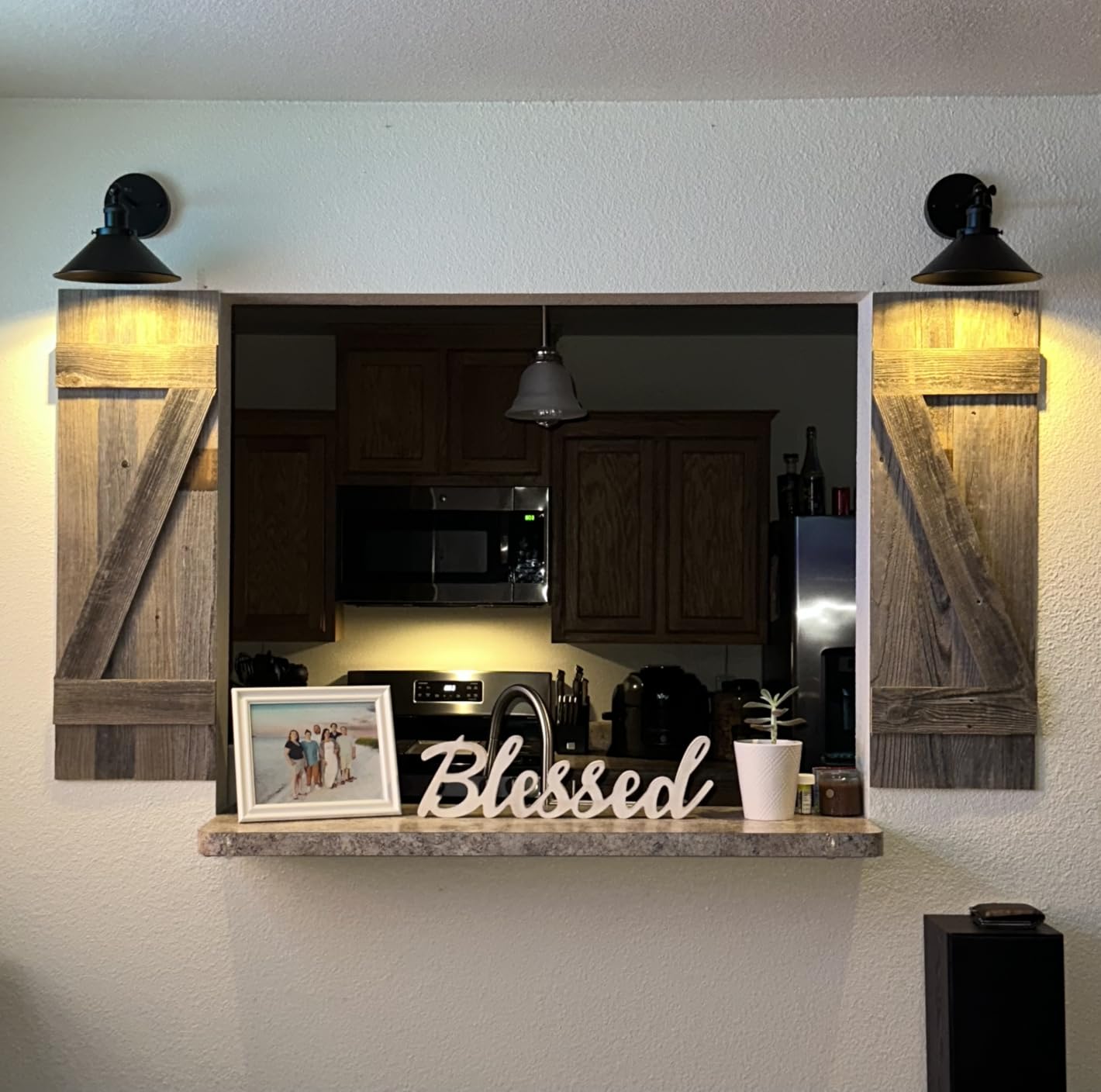 BARNWOODUSA Decorative Shutters Set of 2 Rustic Farmhouse Window Shutters | Decorative Shutters - Crafted for everyday use. Easy installation. Rustic style. customer photo 2