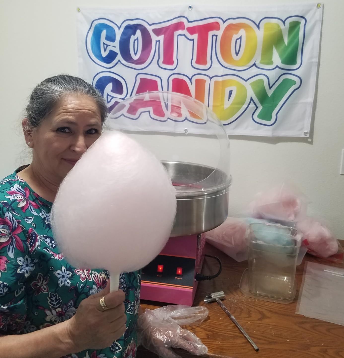 VIVO Blue 1030W Electric Cotton Candy Machine, CANDY-V001B | Commercial Candy Floss Maker, 20 in Stainless Steel Bowl with Sugar Scoop, Easy Home Use customer photo 2