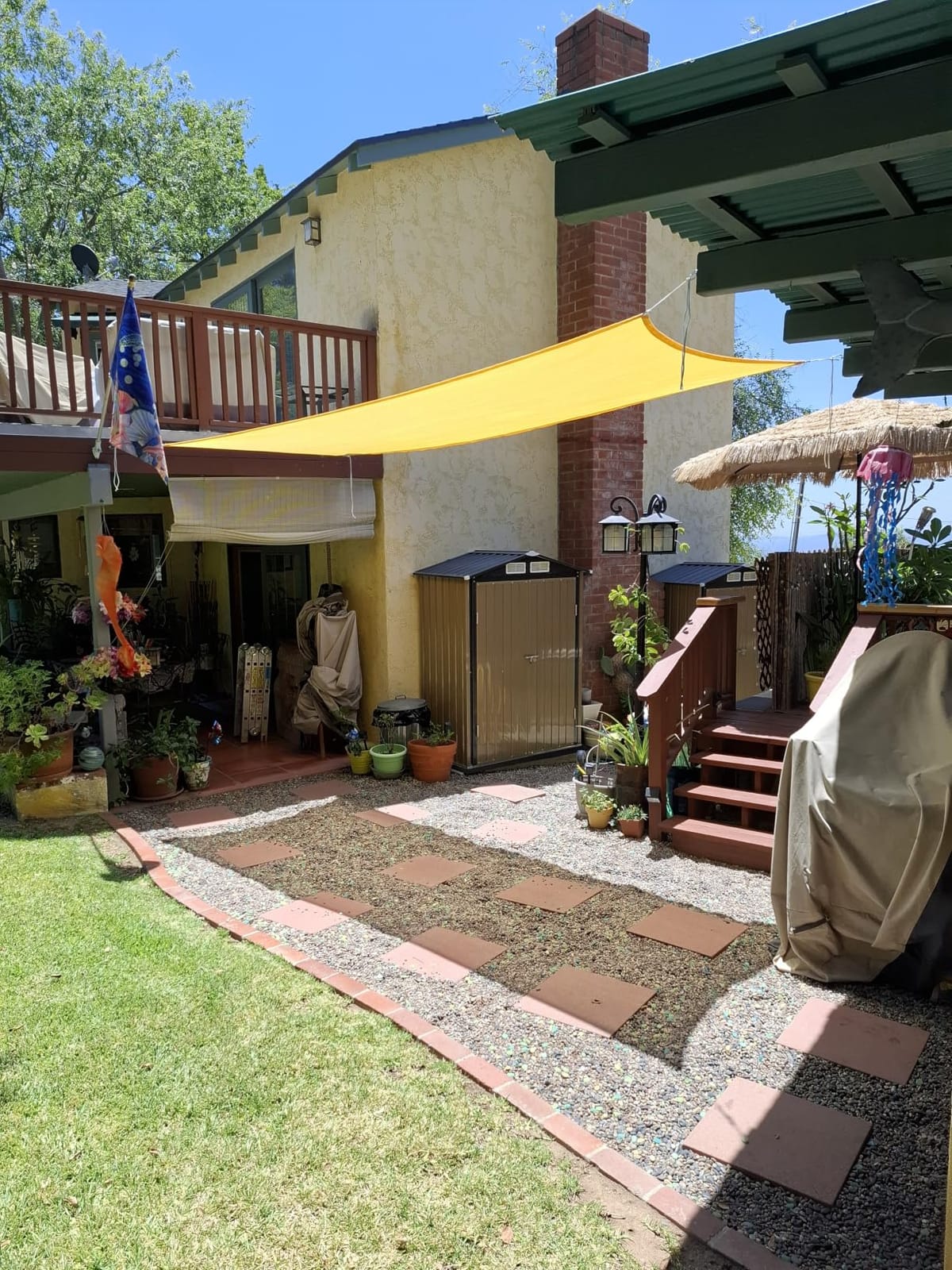 Eden's Decor Straight Flat-Edged Sun Shade Sail Rectangular 5' x 7' Brown UV-Blocking Outdoor Canopy Fabric Cloth Awning for Pergola Patio Garden Backyard Custom Size customer photo 1