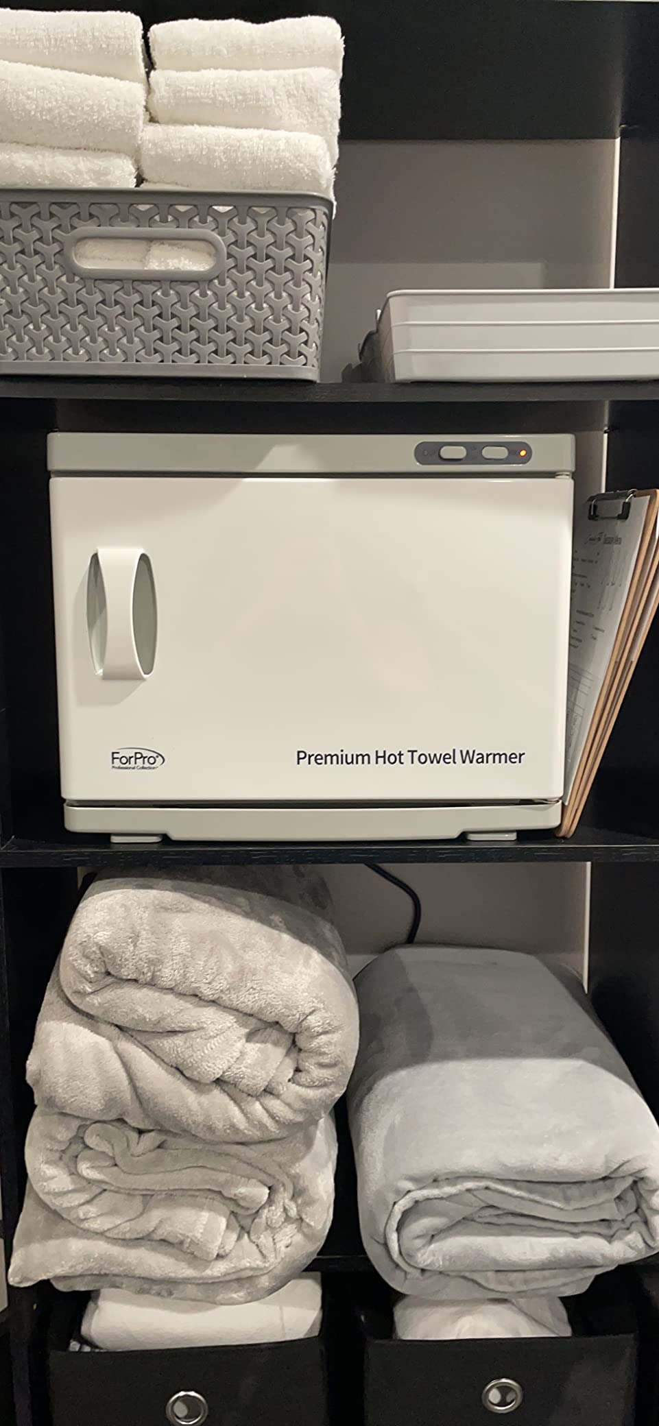 ForPro Professional Collection Premium Hot Towel Warmer, 23L Extra Large Capacity, Two Stainless Steel Racks, White customer photo 1
