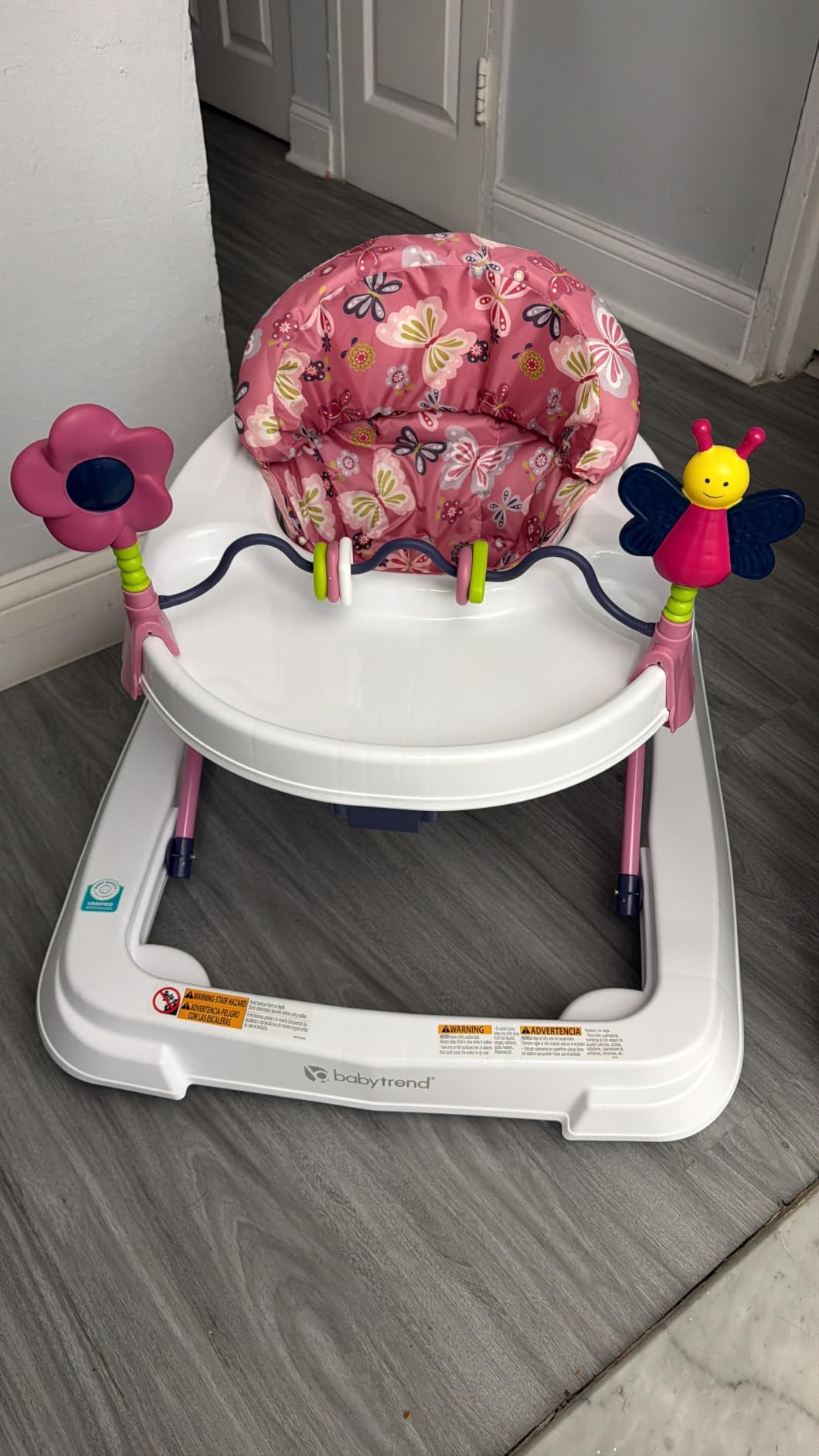 Smart Steps Trend 5.0 Activity Walker with Removable Toy Bar (Lights and Sounds), Adjustable Height and Flat Fold Frame for Storage, Ages 6 Months +, Speedster Red customer photo 2