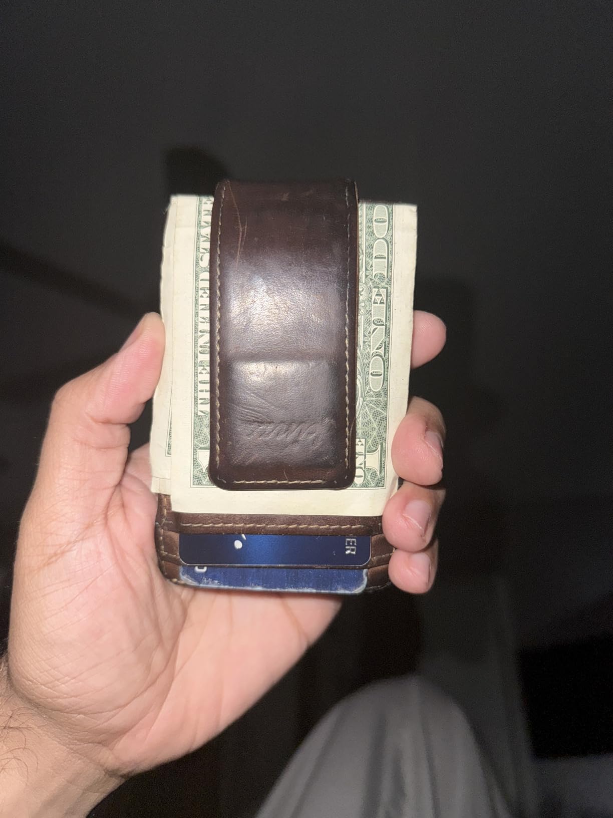 kinzd Slim Money Clip Wallet for Men Genuine Leather Front Pocket RFID Blocking Wallet, Minimalist Card Holder with 4 Strong Magnets Hold 30 Bills | RFID Blocking customer photo 2
