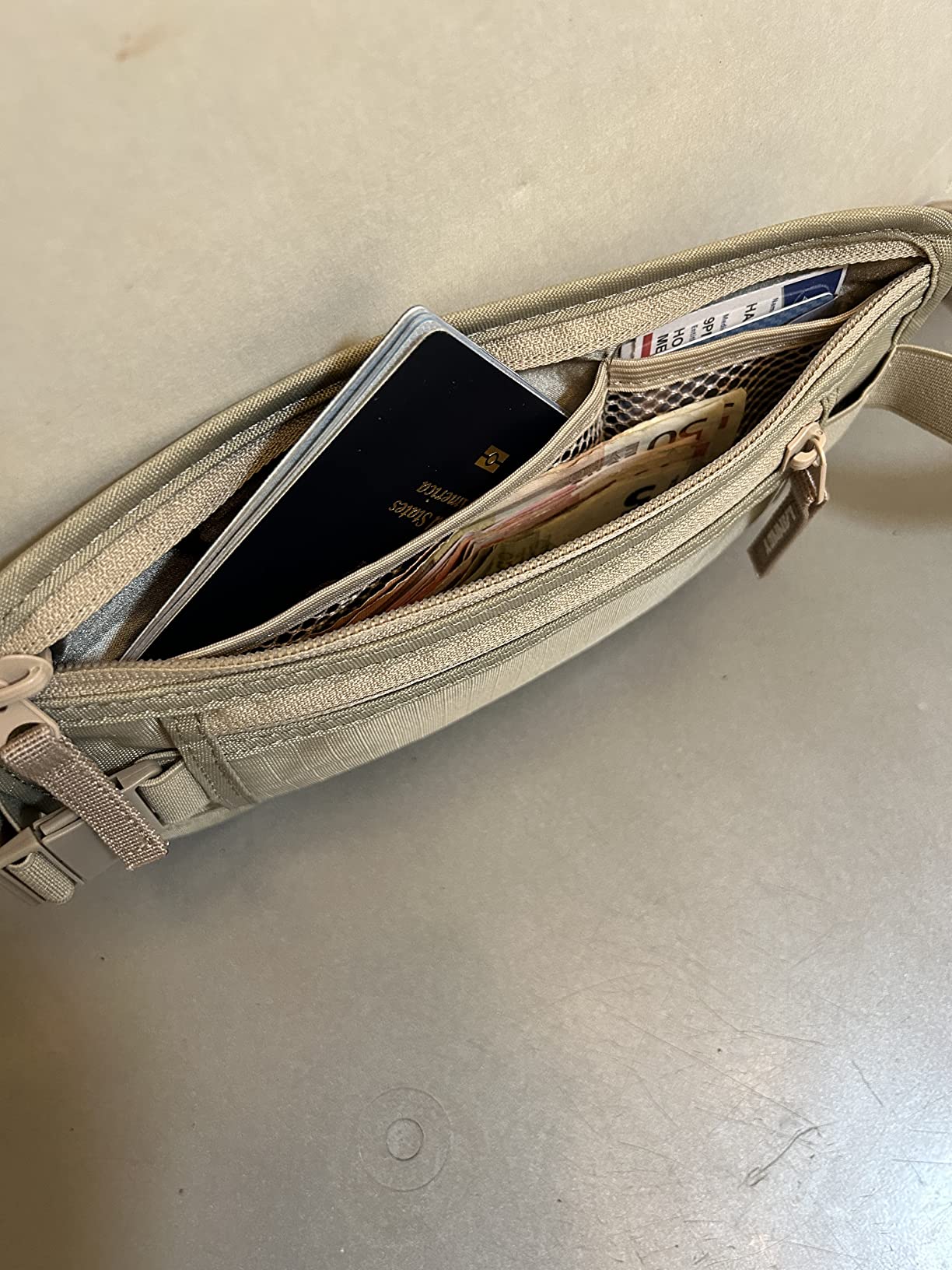LANNEY Money Belt for Travel Women and Men Slim Hidden Travel Wallet with RFID Blocking customer photo 1