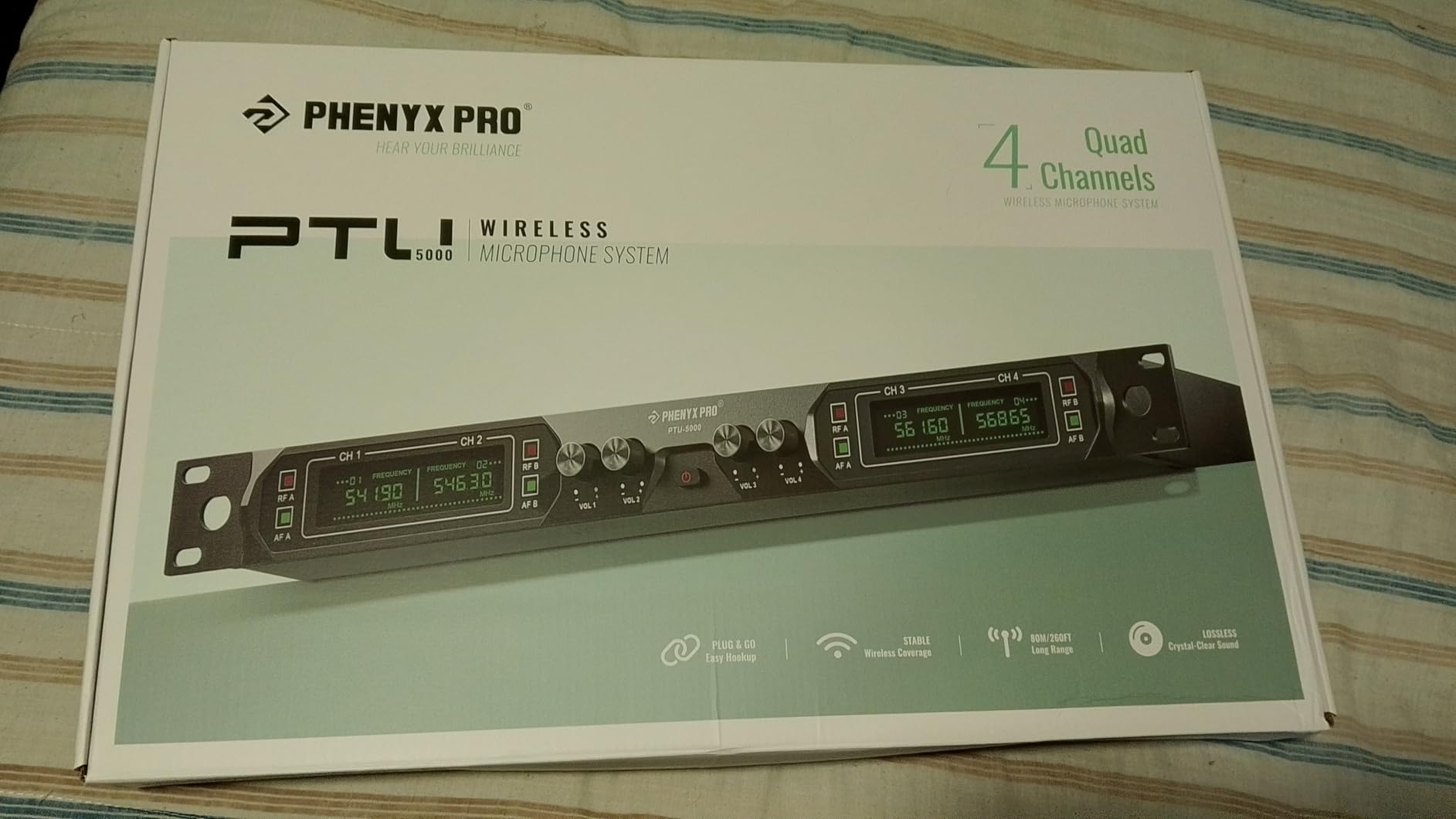 Phenyx Pro 4-Ch UHF Fixed Frequency Wireless Microphone System PTU-5000-4H | 4 Dynamic Handheld Mics, Metal Build, 260 ft Range, Singing, Church Services, Group Vocals, Small Stages customer photo 1