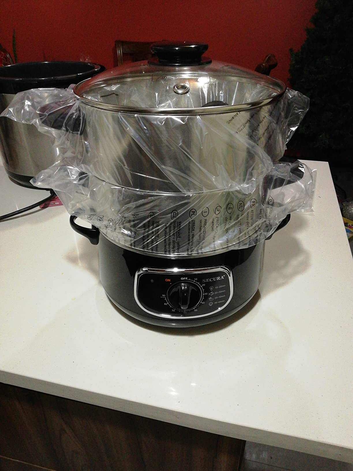 Secura 2 Stainless Steel Food Steamer 8.5 Qt Electric Glass Lid Vegetable Steamer Double Tiered Stackable Baskets with Timer customer photo 1