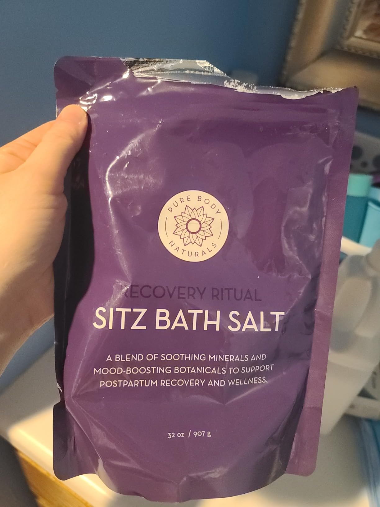 Sitz Bath Soak for Postpartum Care & Hemorrhoids, Bath Salt, 10 oz | Natural mineral blend for new mothers and daily comfort customer photo 1