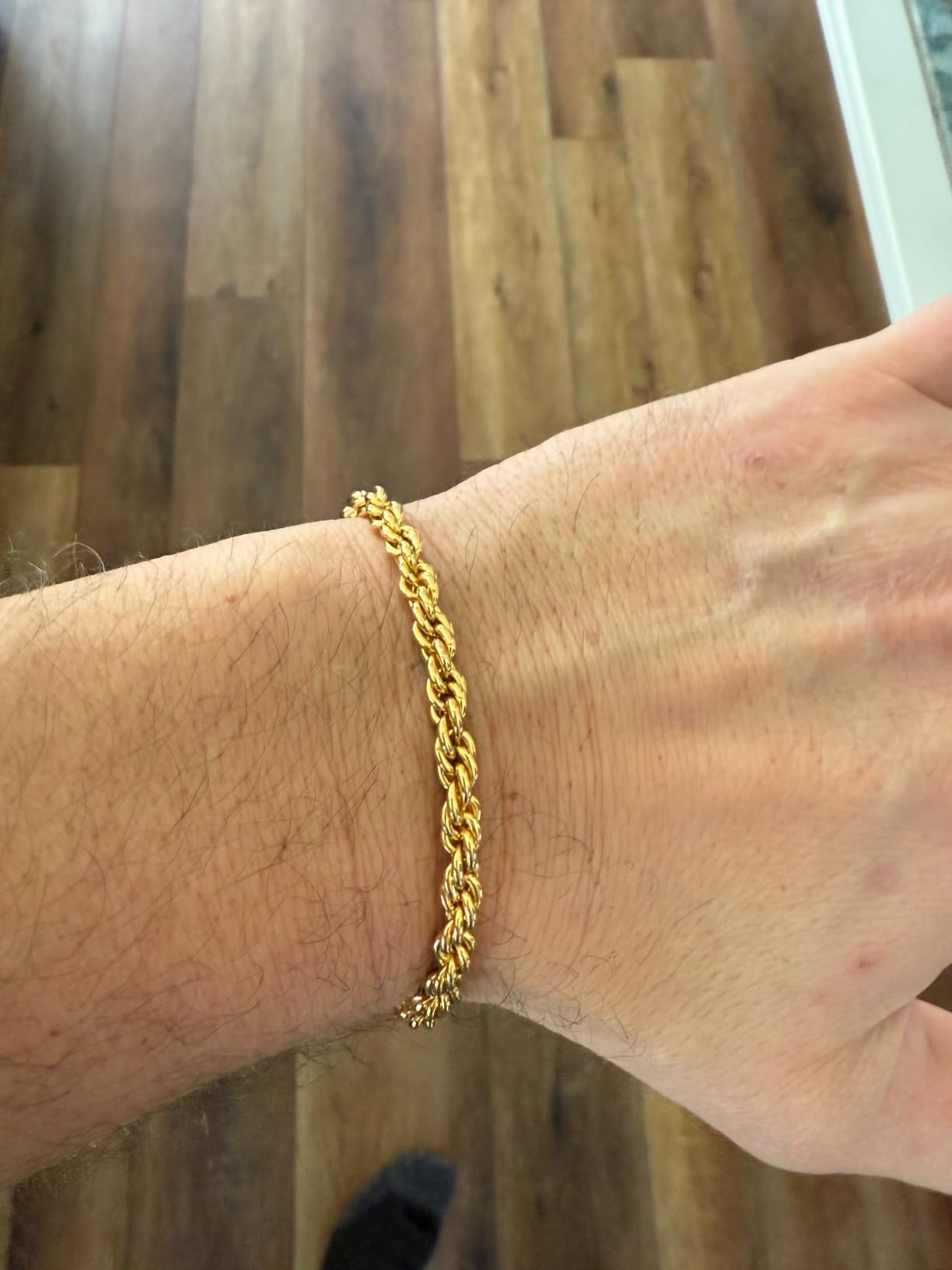 Miabella Italian 18K Gold Plated 925 Sterling Silver 5mm Cuban Bracelet customer photo 2