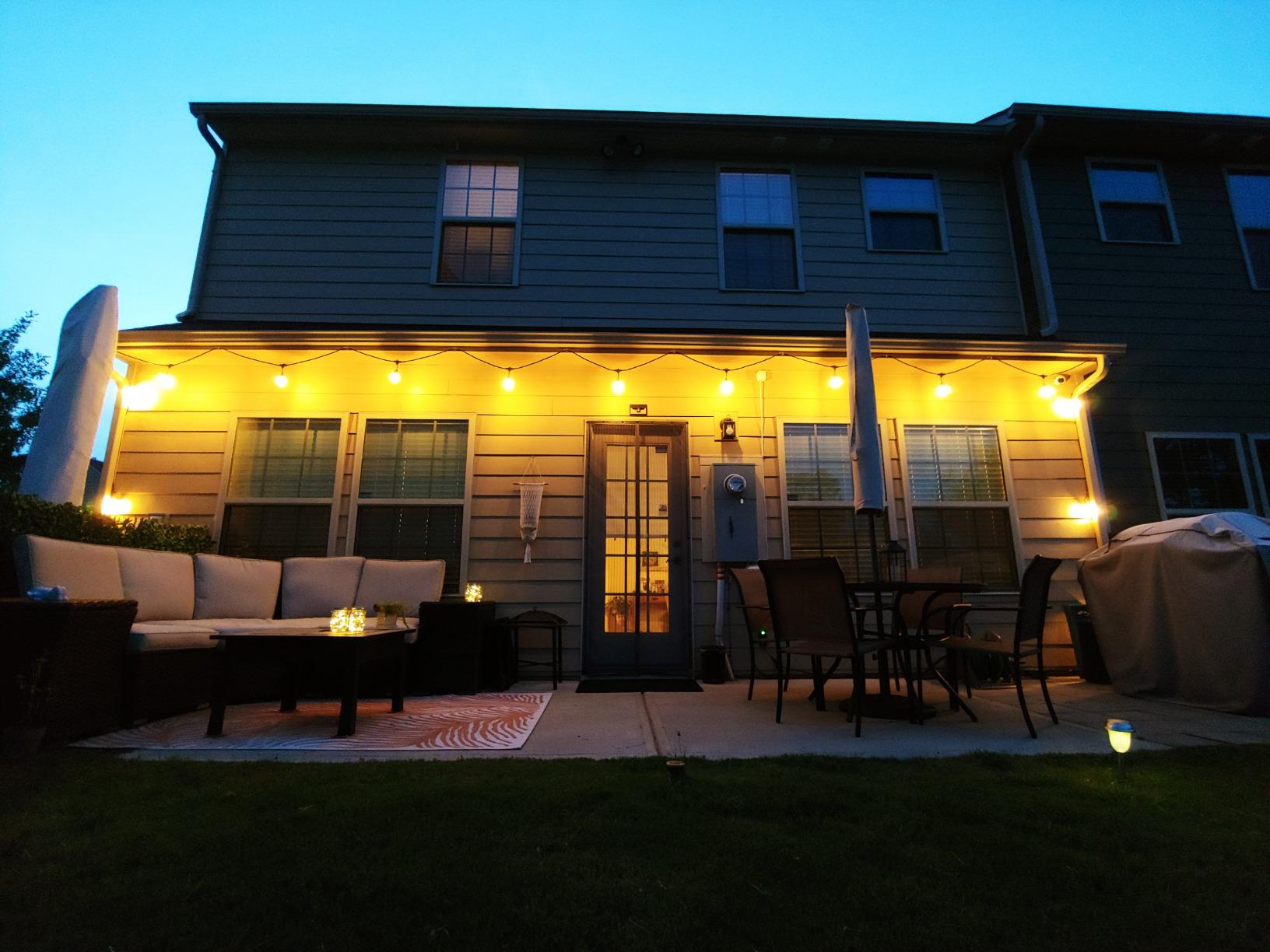 Banord Outdoor String Lights Commercial Grade 96ft Waterproof with 30 S14 Shatterproof Dimmable LED Bulbs, Heavy Duty Hanging Lights for Patio Garden Backyard Decoration, 2W 2x48ft Strands customer photo 1