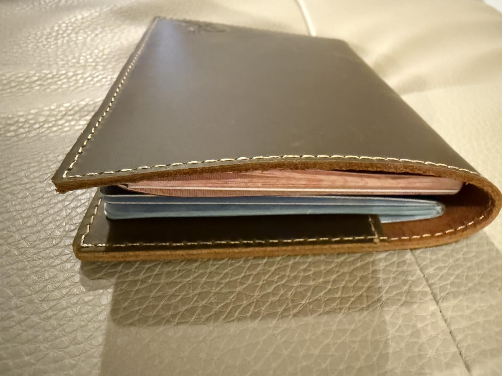 Leather Travel Wallet with Passport Holder - 5.5