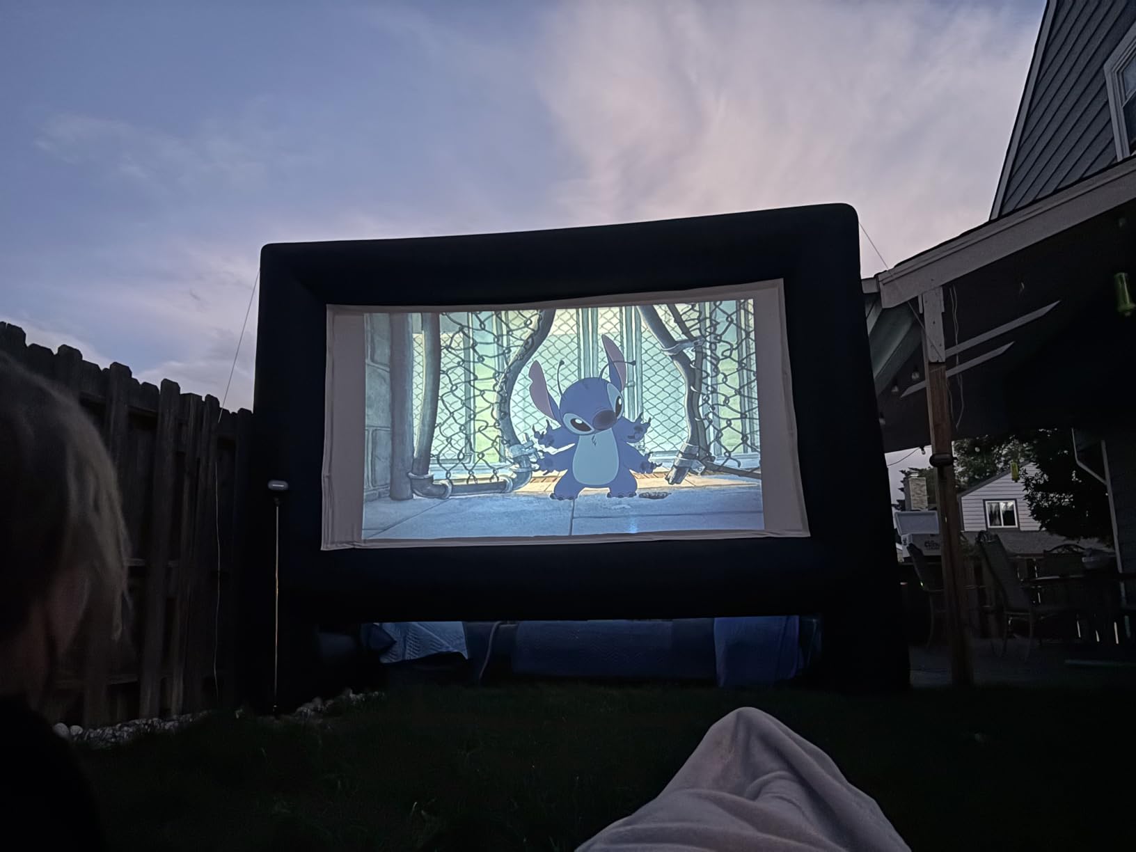 XHYCPY 16ft Inflatable Movie Screen Outdoor Projector Screen with Air Blower Storage Bag - Front/Rear Projection, Easy Set Up Blow Up Screen for Backyard Movie Night, Theme Parties, Celebrations customer photo 1
