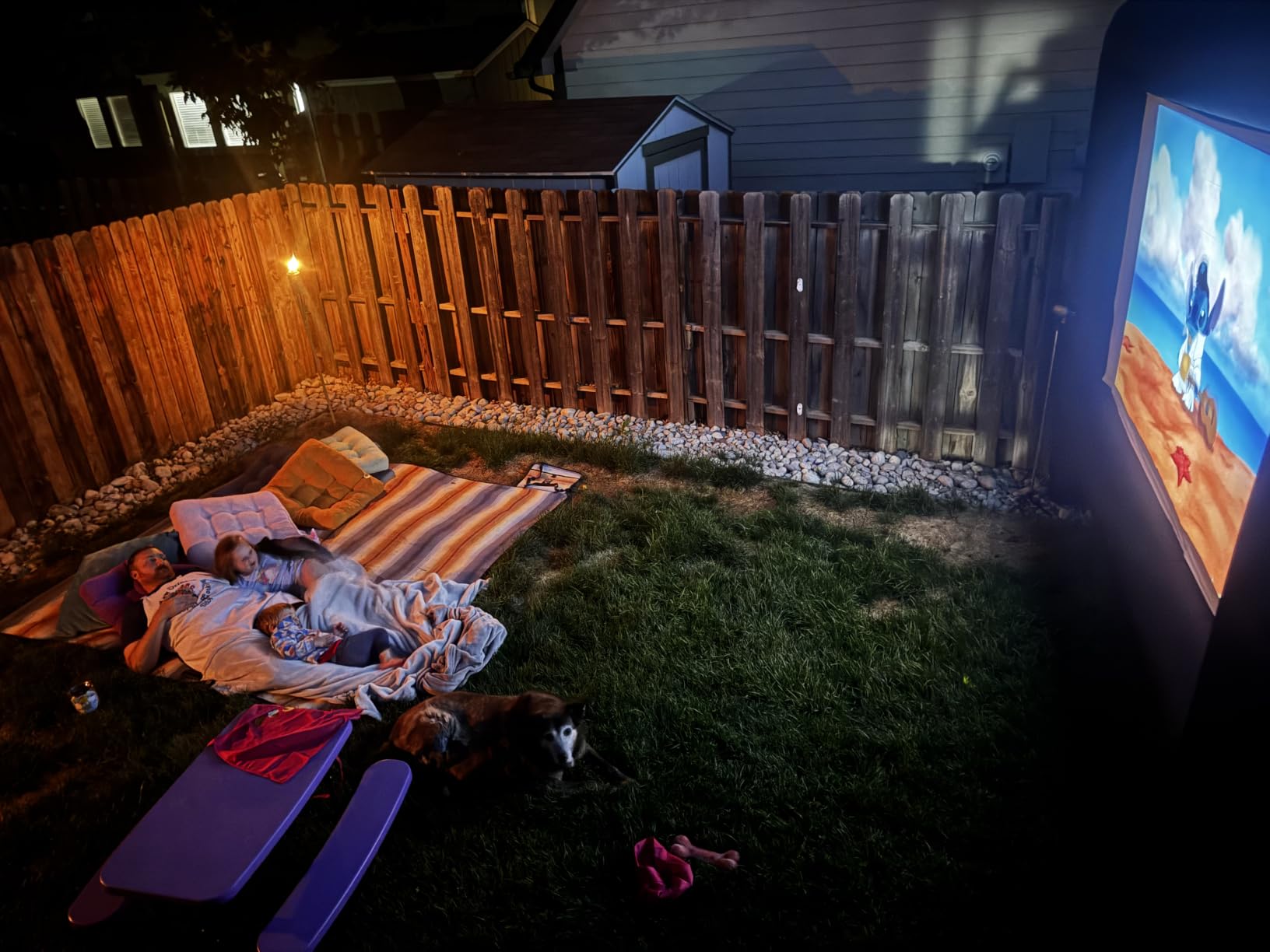 XHYCPY 16ft Inflatable Movie Screen Outdoor Projector Screen with Air Blower Storage Bag - Front/Rear Projection, Easy Set Up Blow Up Screen for Backyard Movie Night, Theme Parties, Celebrations customer photo 2