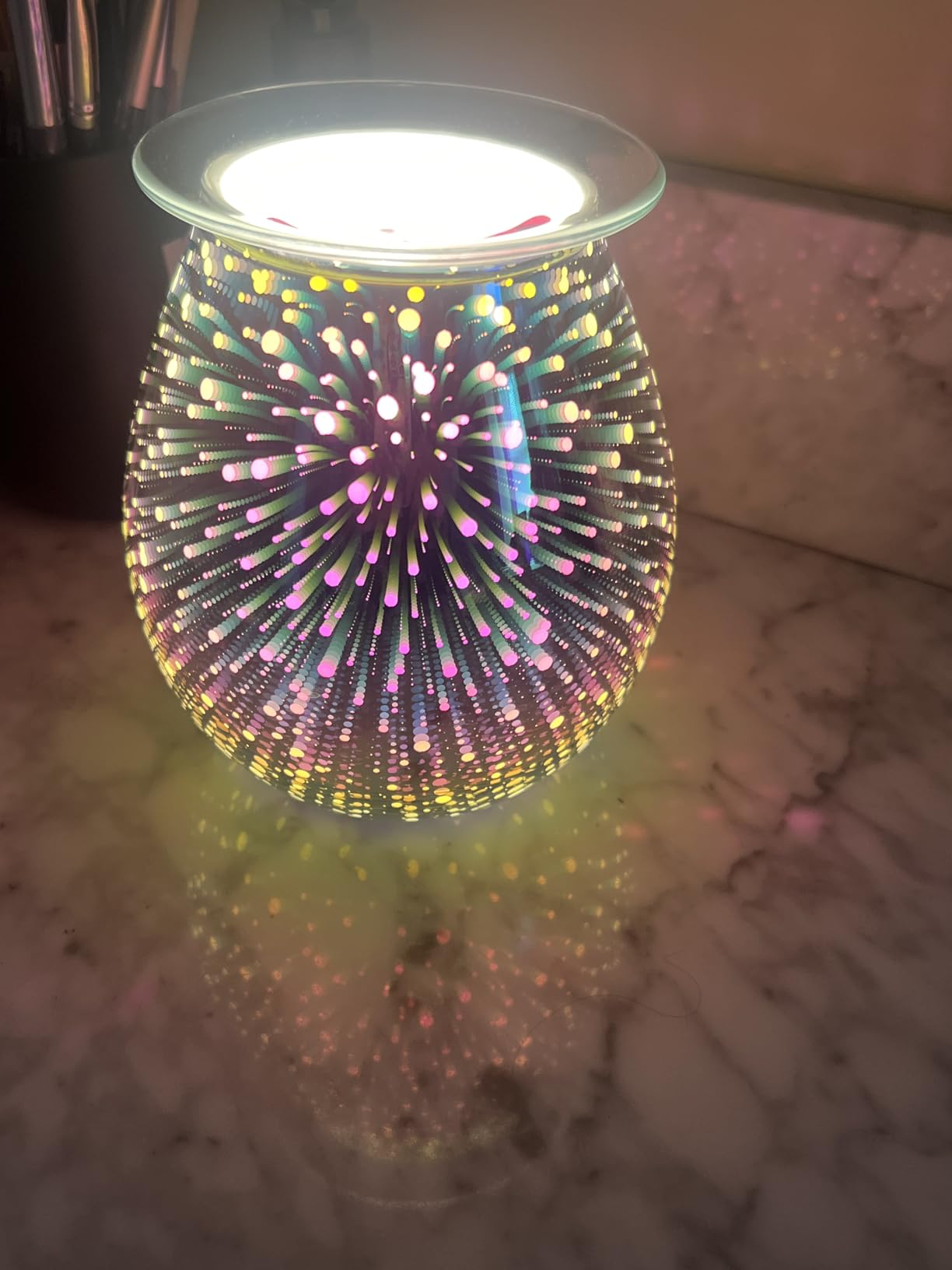 Wax Melt Warmer for Scented Wax- Glass Wax Melter for Home Fragrance with Removable Tray, Essential Oil Warmer Wax Cubes Burner Aroma Night Light for Home Office Bedroom Decor Gifts for Women customer photo 1