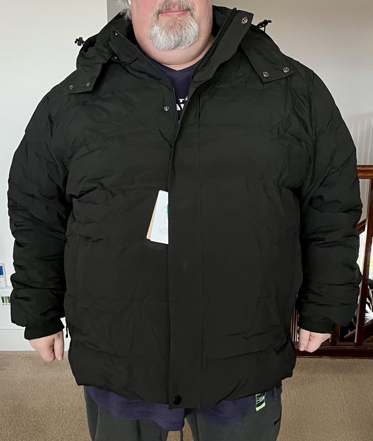 Men's Puffer Jacket Warm Winter Coat Waterproof Hooded Winter Jacket customer photo 1