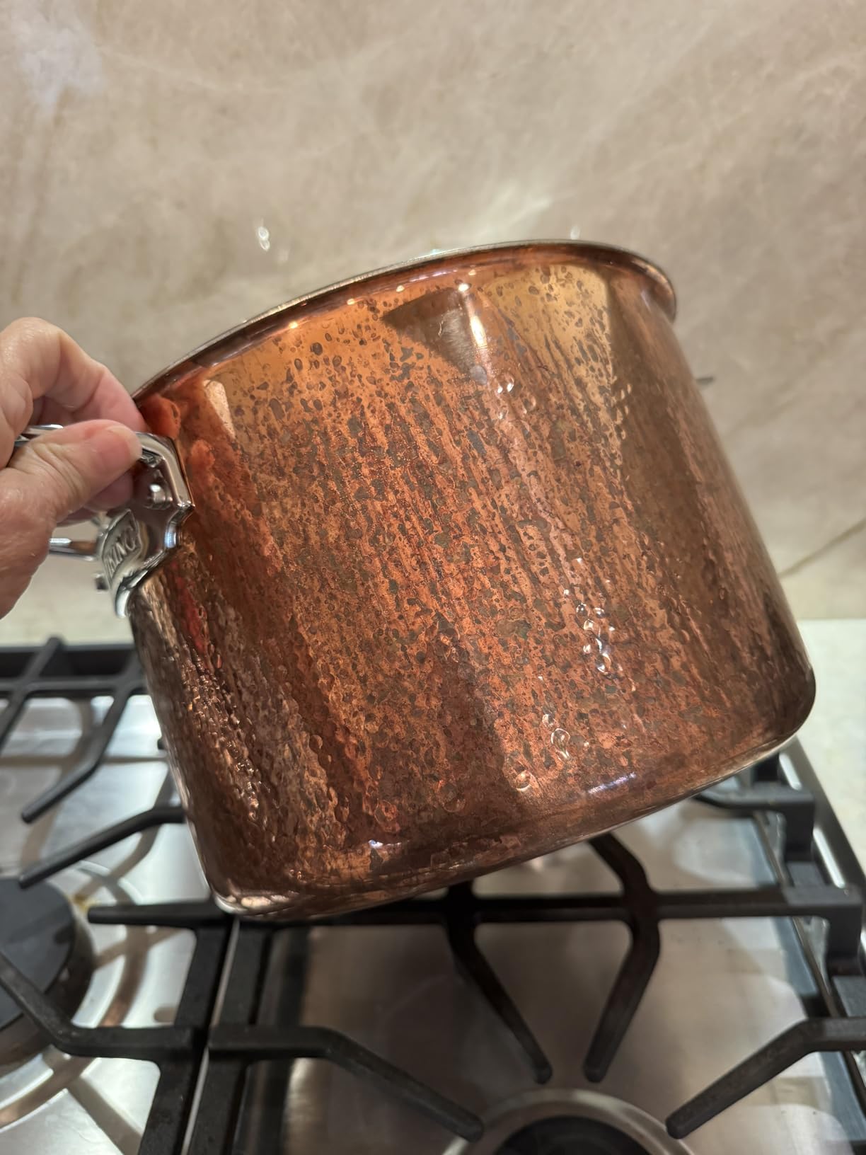 Viking 3-Ply Pots and Pans Set, 10 Piece Copper Kitchen Cookware with Glass Lids, Hammered Copper customer photo 2