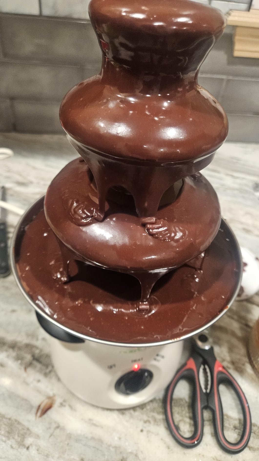 Nutrichef 3 Tier Chocolate Fondue Fountain - Electric Stainless Chocolate Dipping Warmer Machine - Warm & Melt Chocolate, Butter & Cheese - Great for Parties, Events & Weddings - Pot Capacity 16 OZ customer photo 2