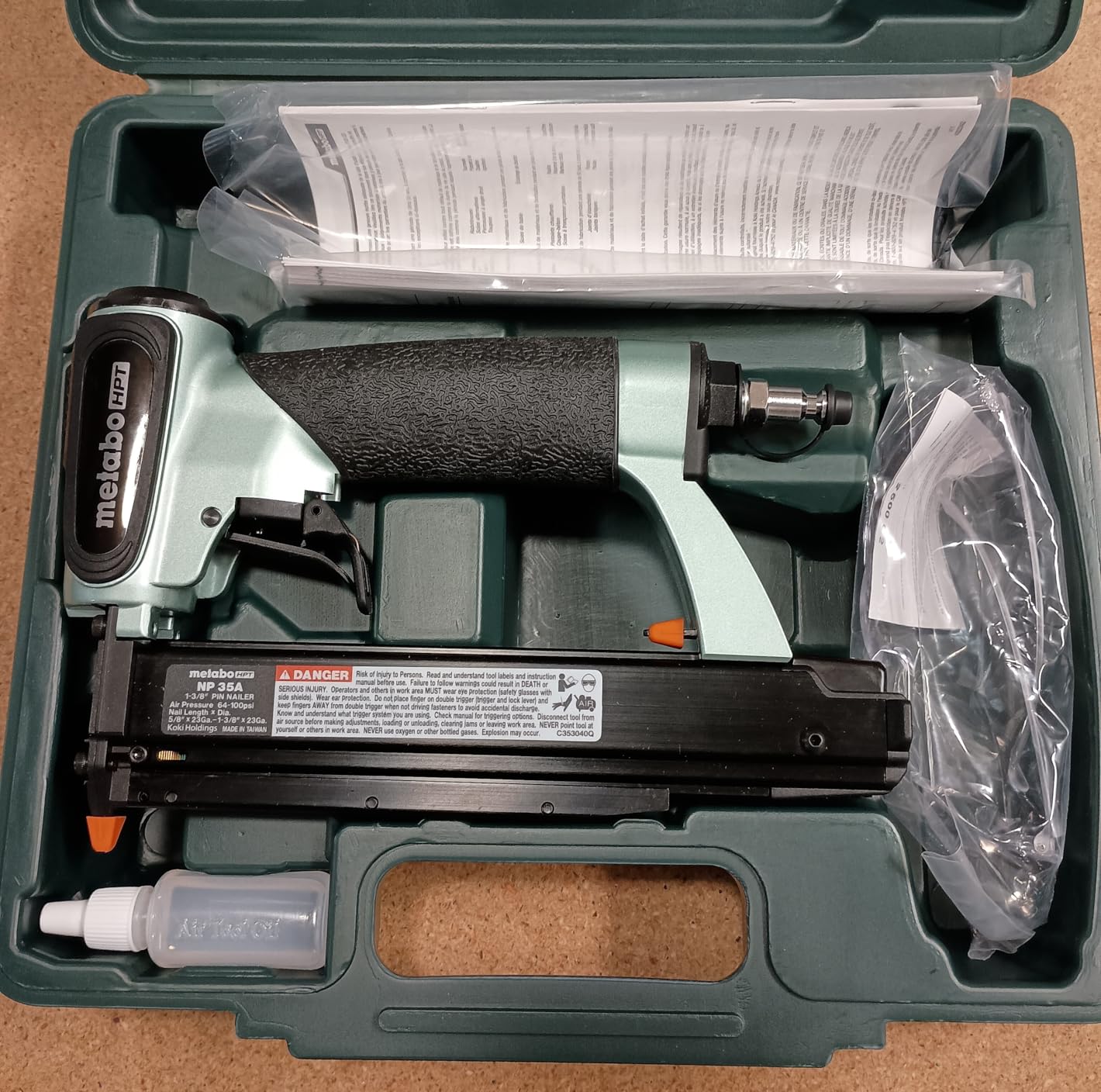 Metabo HPT Pin Nailer, Pro-Preferred Pneumatic Power Nailers for Cabinets, Trim, and Crafting, Makes Invisible Holes, Lightweight 2.0 lbs Tool, 23 Gauge, 5/8