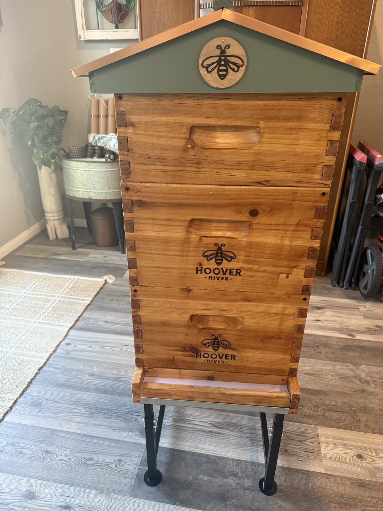 The Original Beeswax Coated Beehive Kit. Includes 2 Deep & 1 Medium Boxes with 10 Wooden Frames & Heavy Wax Coated Foundations. Easy Assembly with Predrilled Holes & Screws (Unassembled) customer photo 2