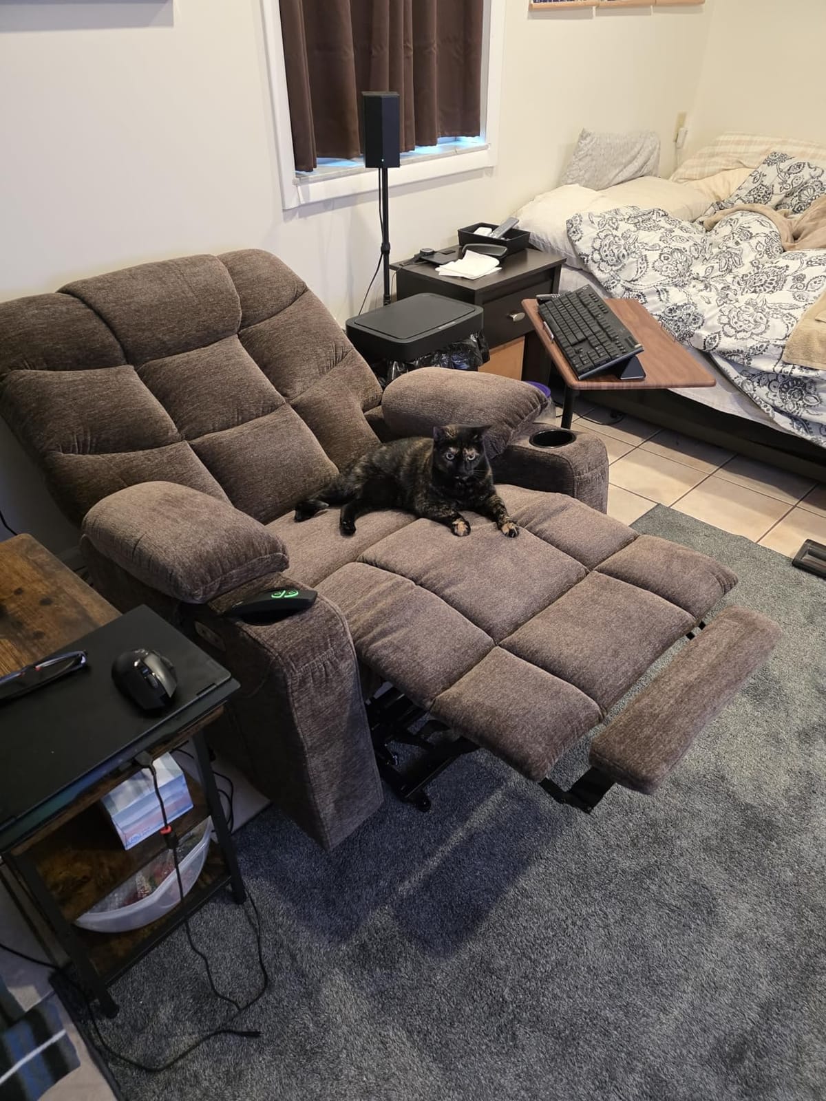 MCombo Power Lift Recliner Chair for Elderly, Fabric 7287 (Brown, Medium) | Assist with Standing, 140° Recline, 4.7