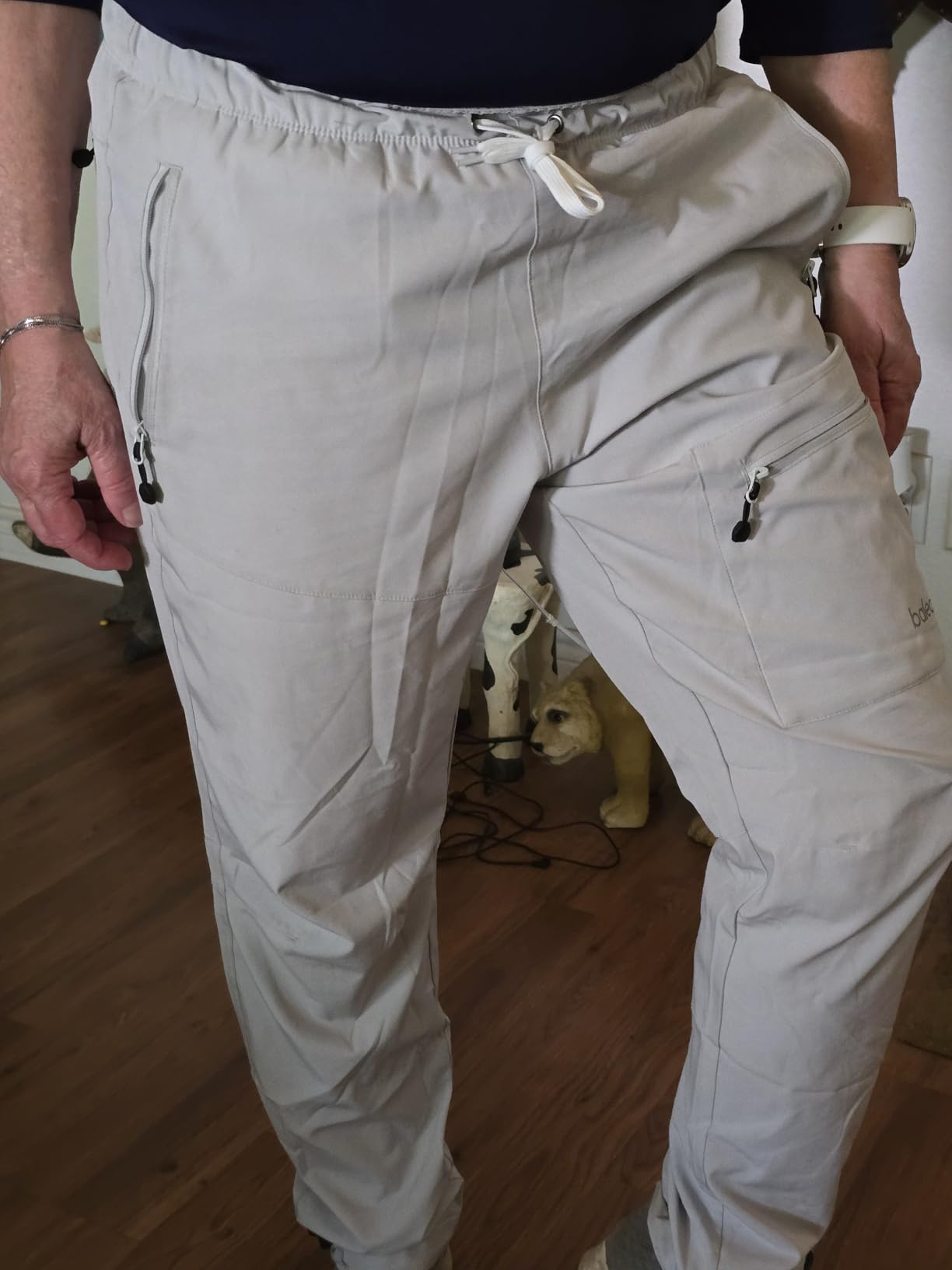 Women's Hiking Pants Quick Dry Lightweight Water Resistant Elastic Waist Cargo Pants for All Seasons customer photo 1